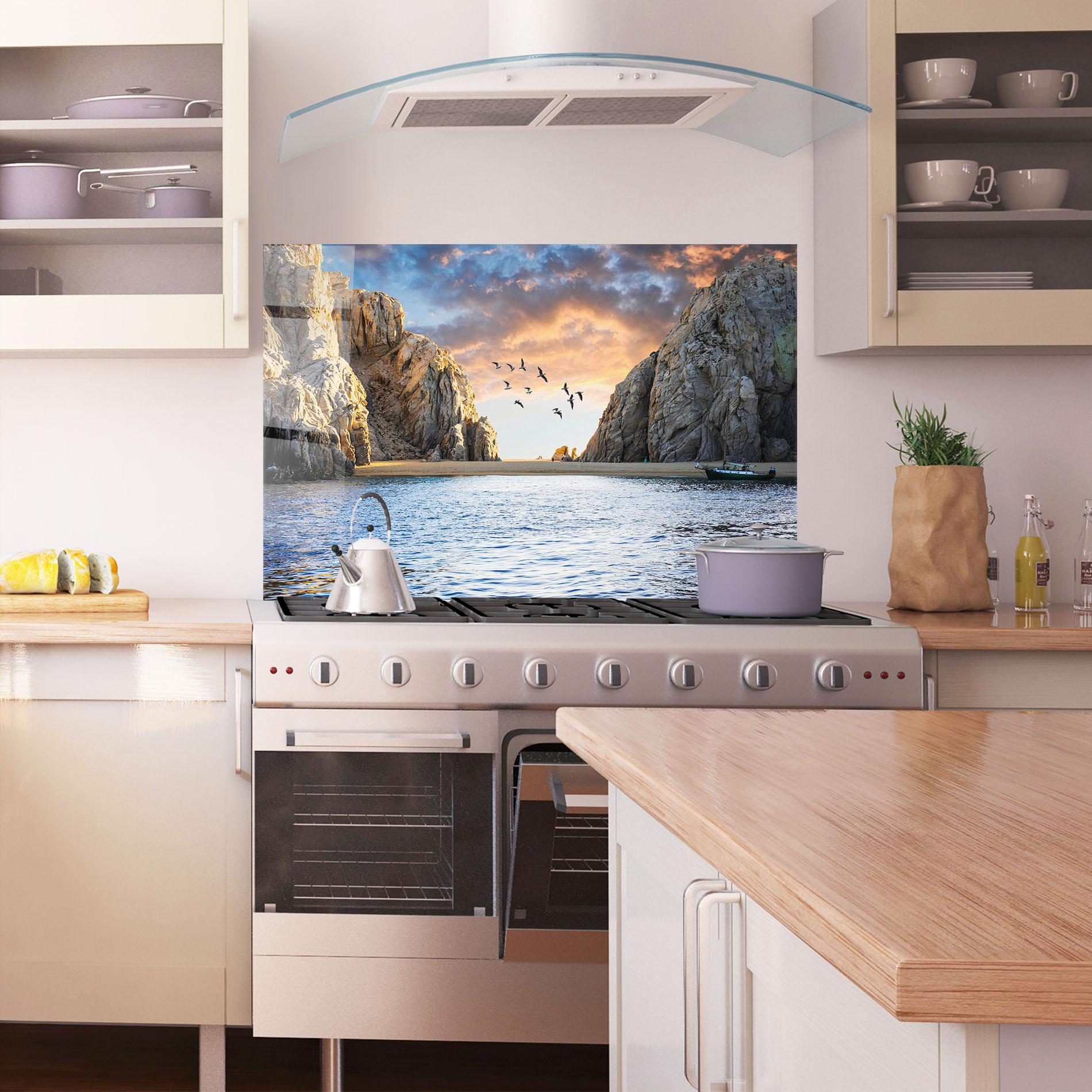 Küchenrückwand Glas Lover S Beach mockup 1
