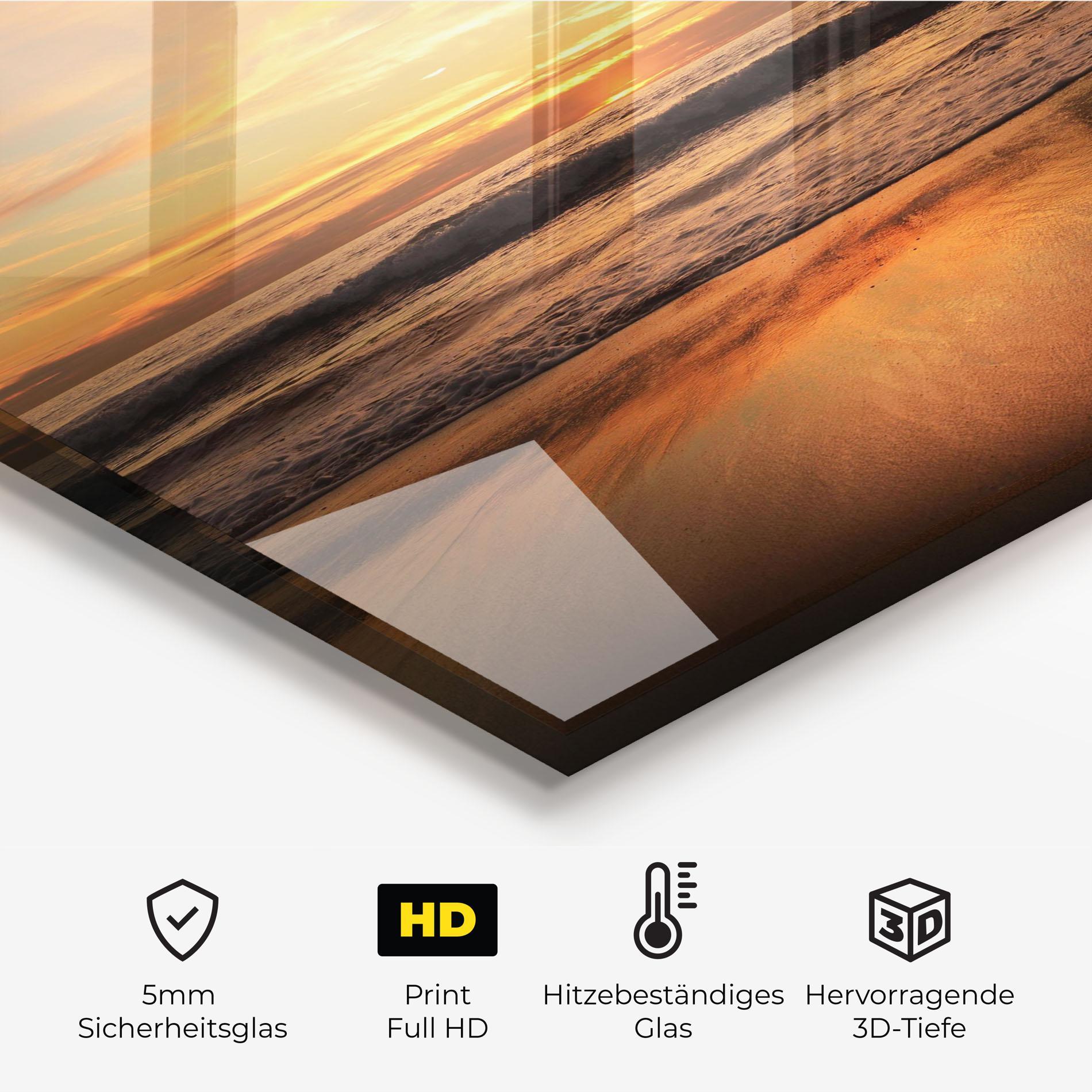 Küchenrückwand Glas Beach Sunset View mockup 2