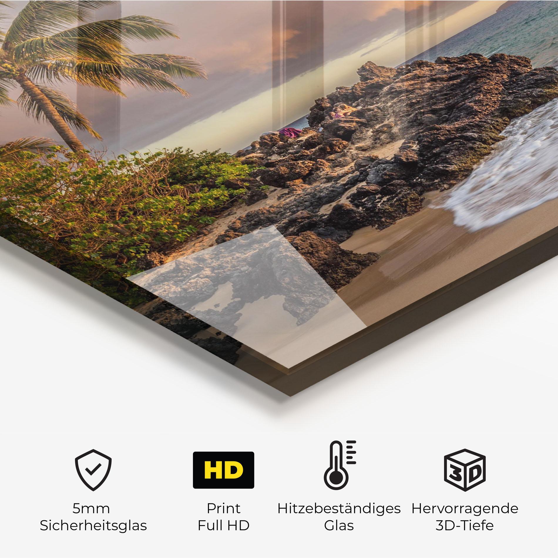 Küchenrückwand Glas Beautiful Beach Landscape mockup 2