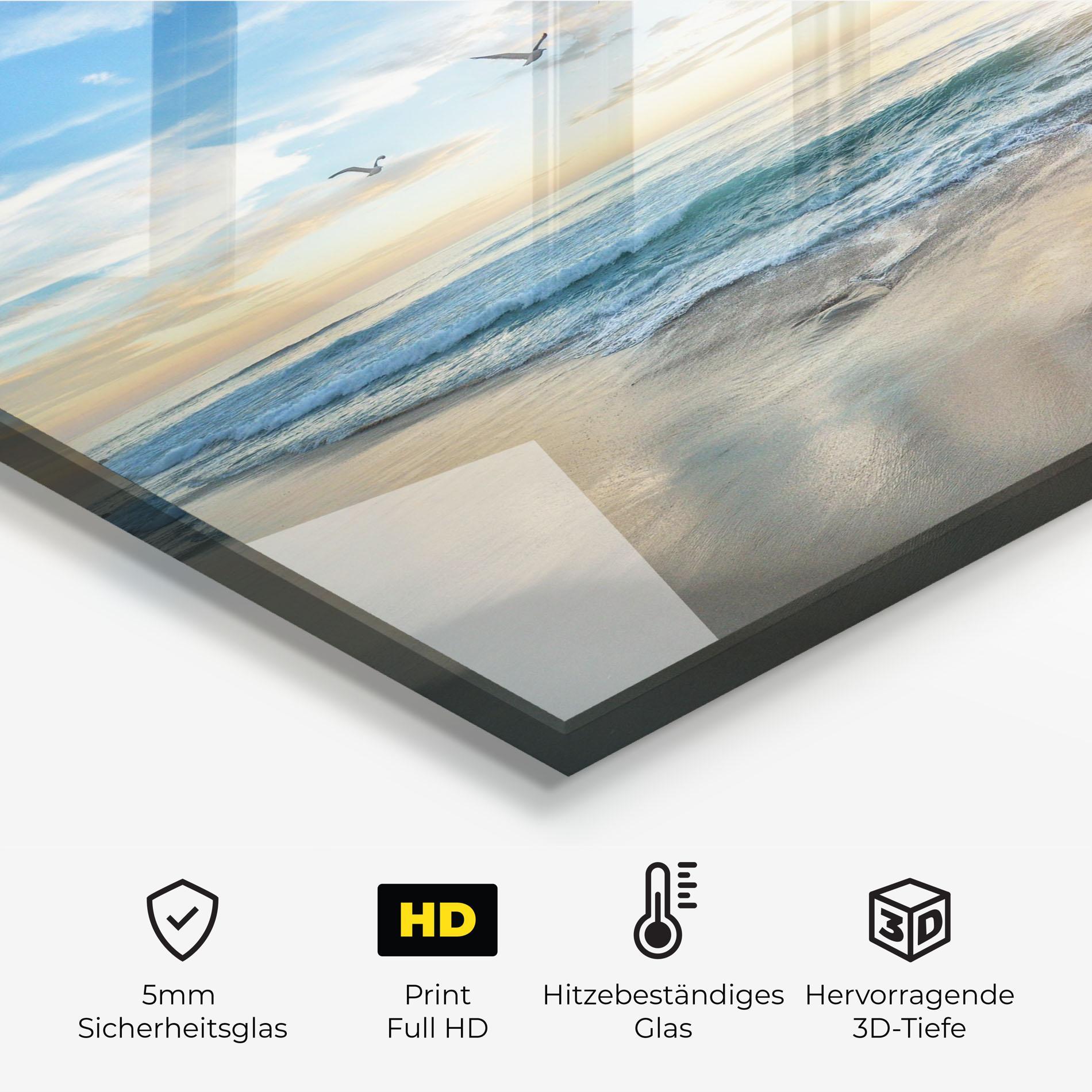 Küchenrückwand Glas Beautiful Beach mockup 2