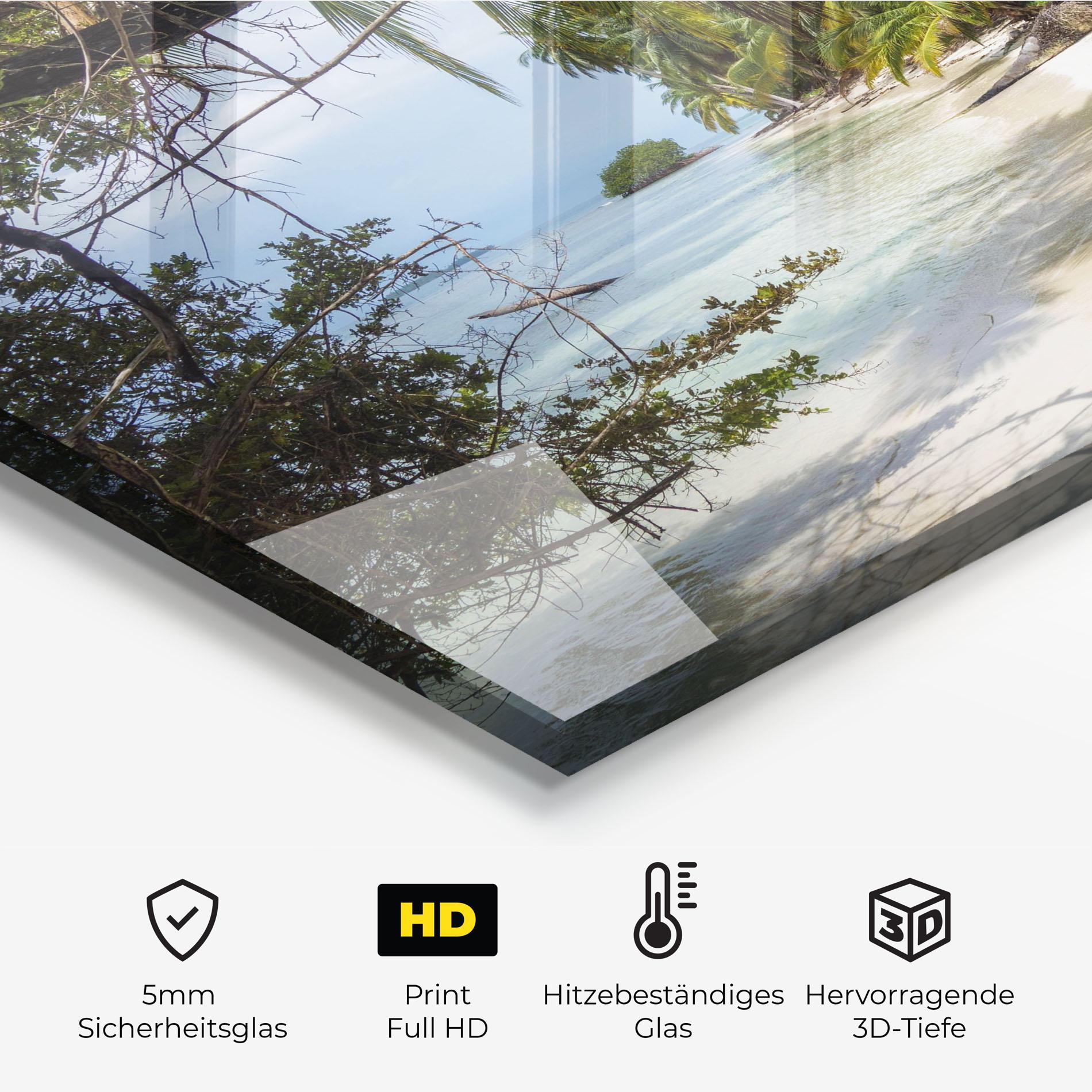 Küchenrückwand Glas Island Beach mockup 2