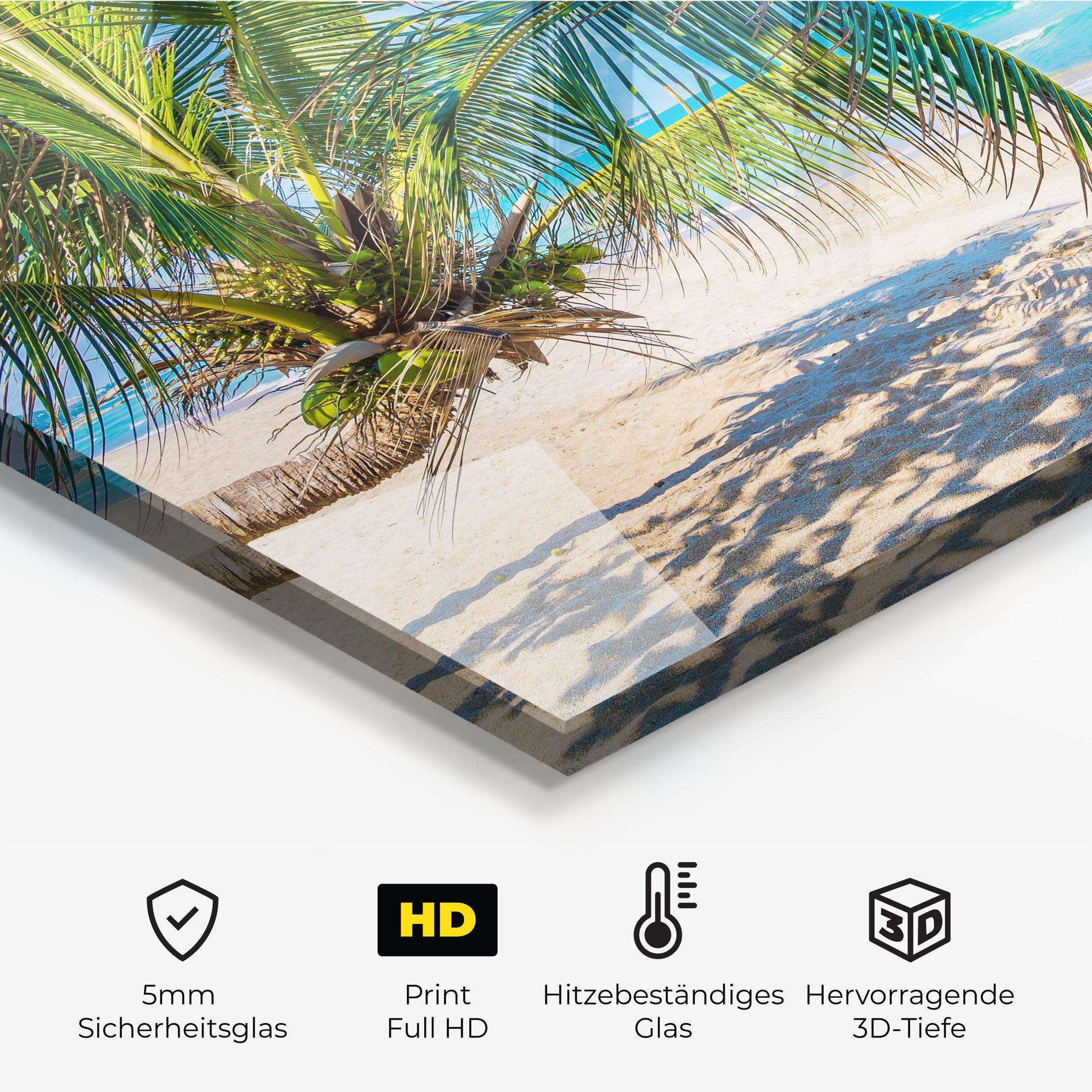 Küchenrückwand Glas Tropical Beach View mockup 2
