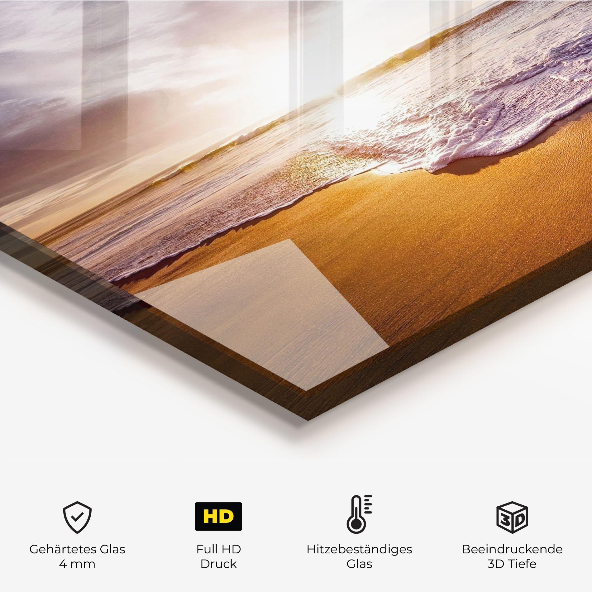 Küchenrückwand Glas Beach Sunrise mockup 2