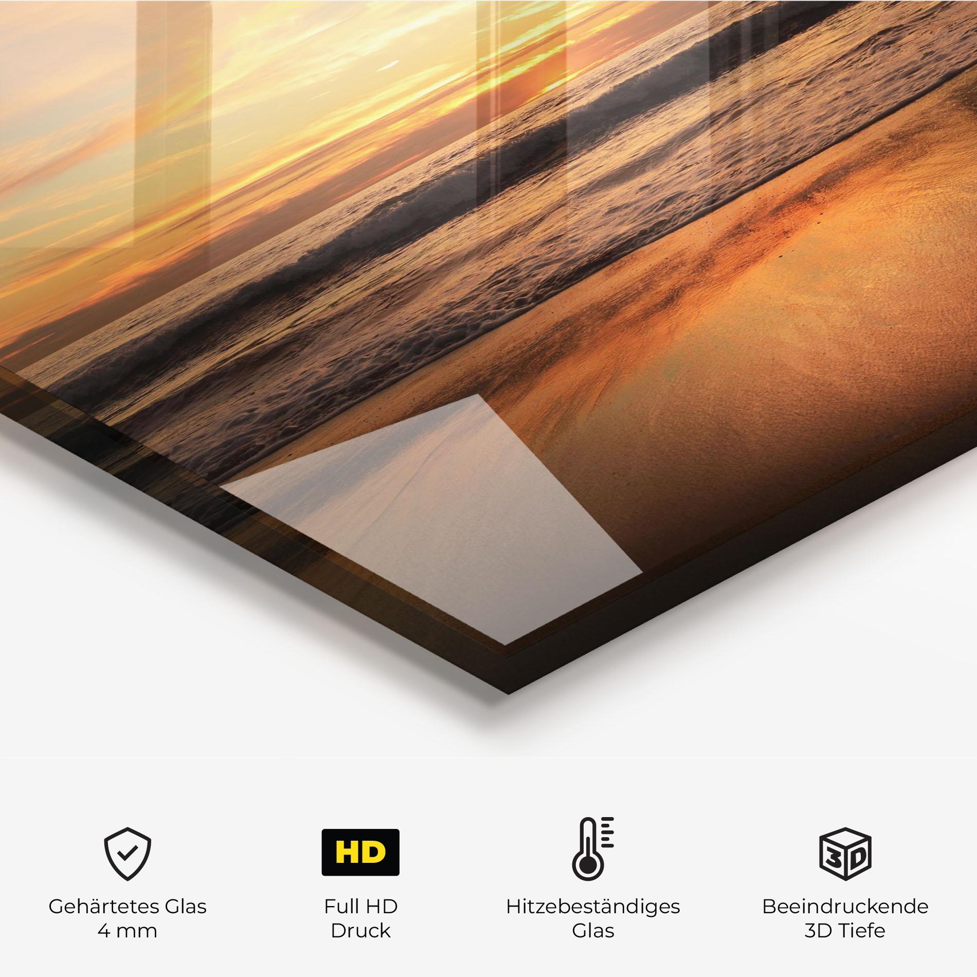 Küchenrückwand Glas Beach Sunset View mockup 2