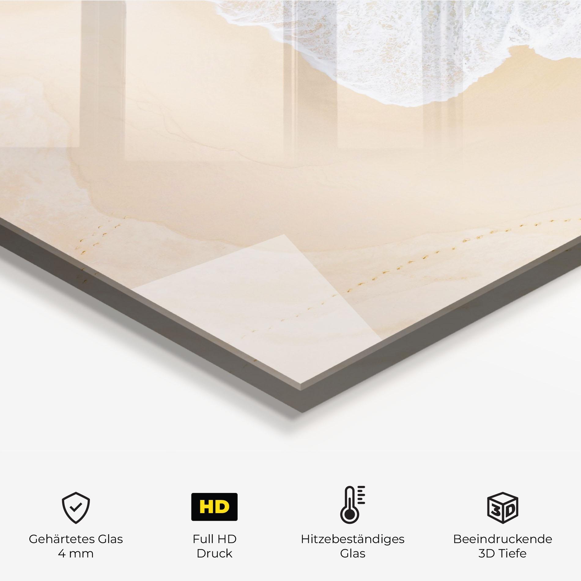 Küchenrückwand Glas Beautiful Blue Waves mockup 2