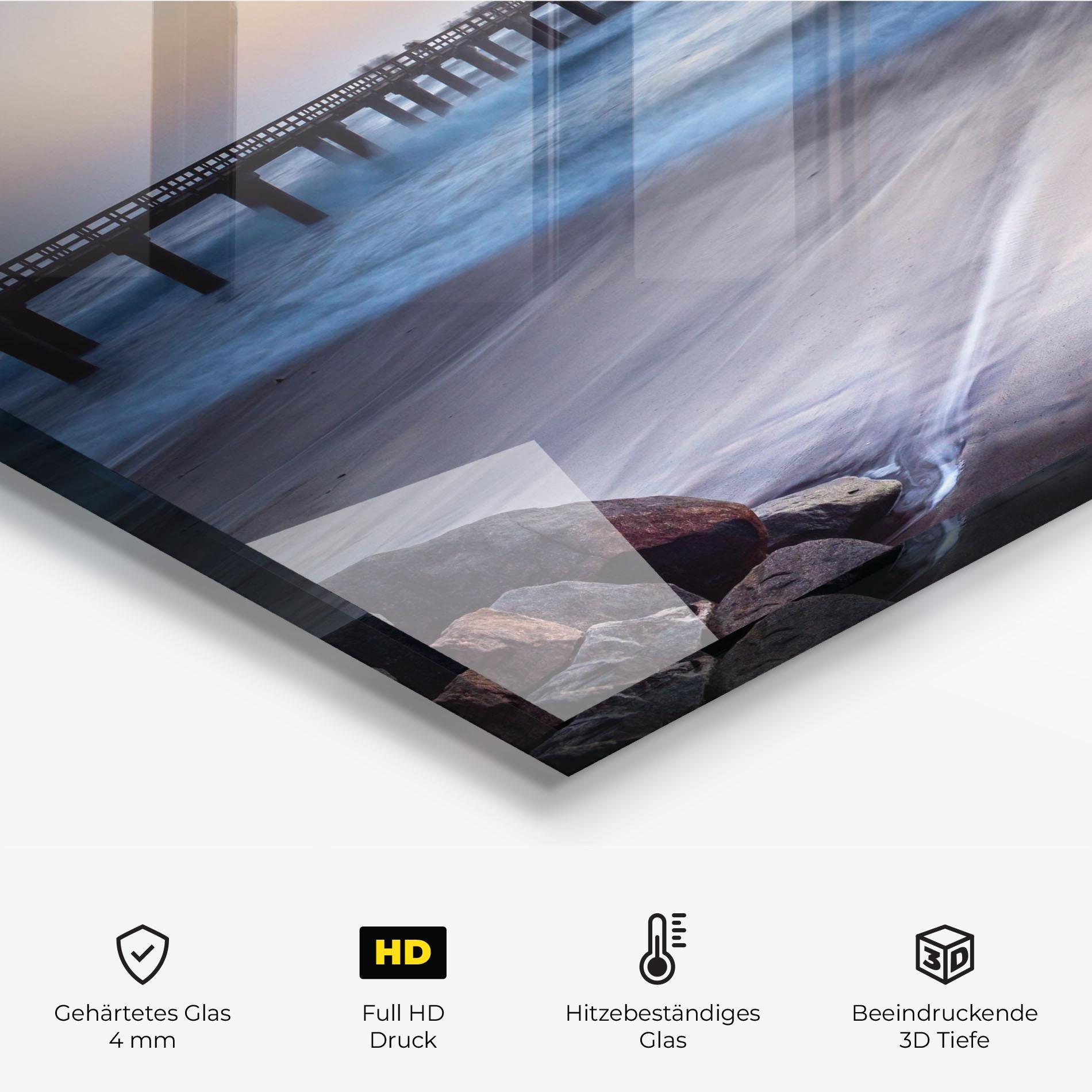 Küchenrückwand Glas Empty Pretty Beach mockup 2