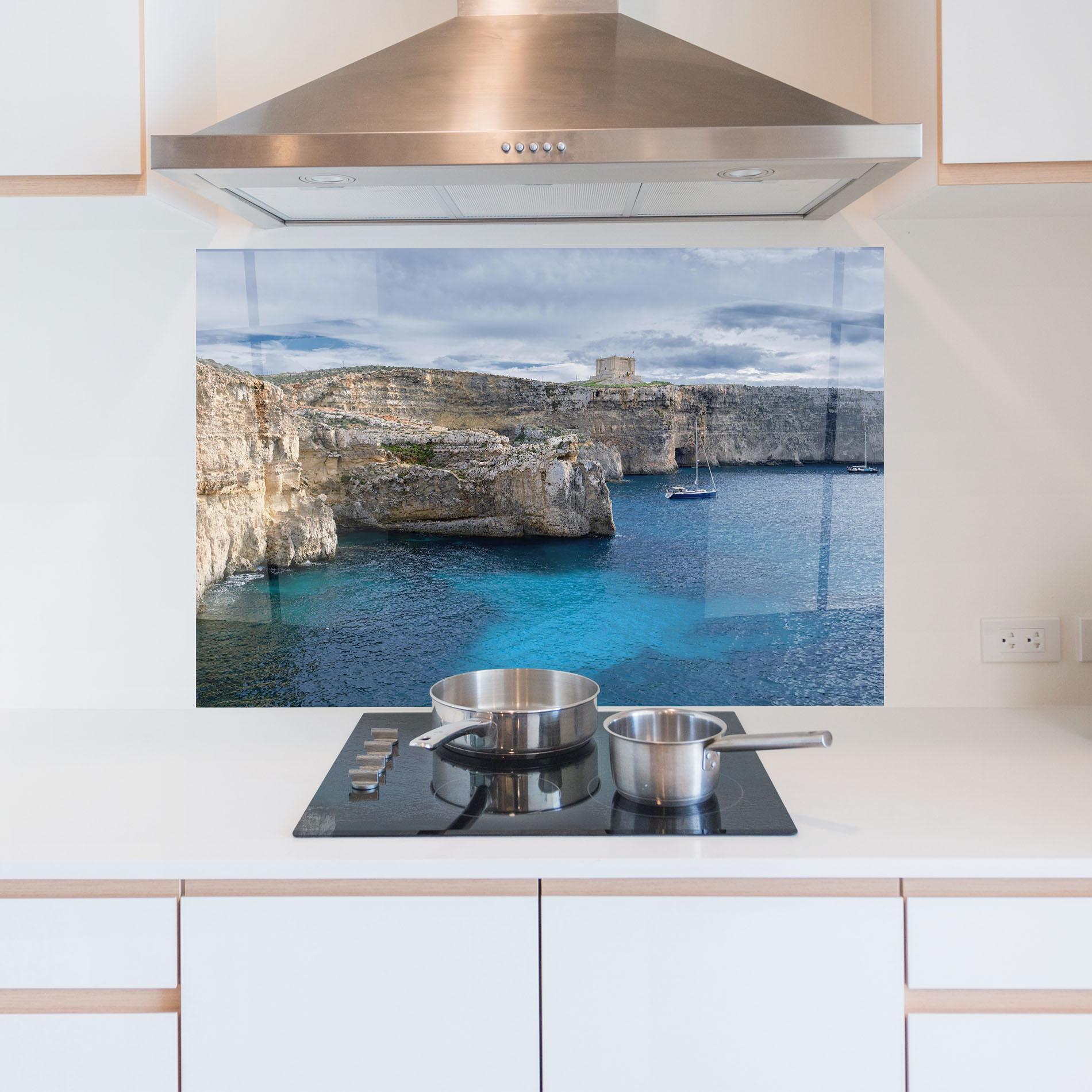 Küchenrückwand Glas Island Landscape mockup 5