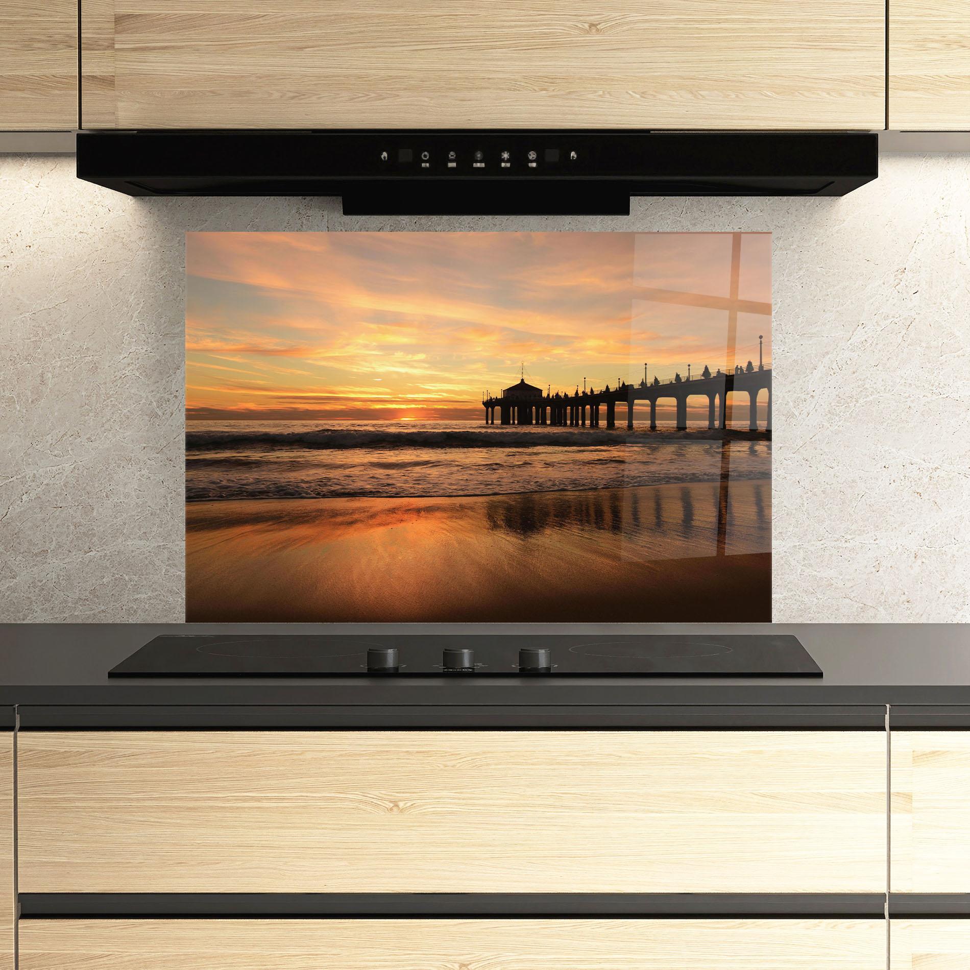 Küchenrückwand Glas Beach Sunset View mockup 3