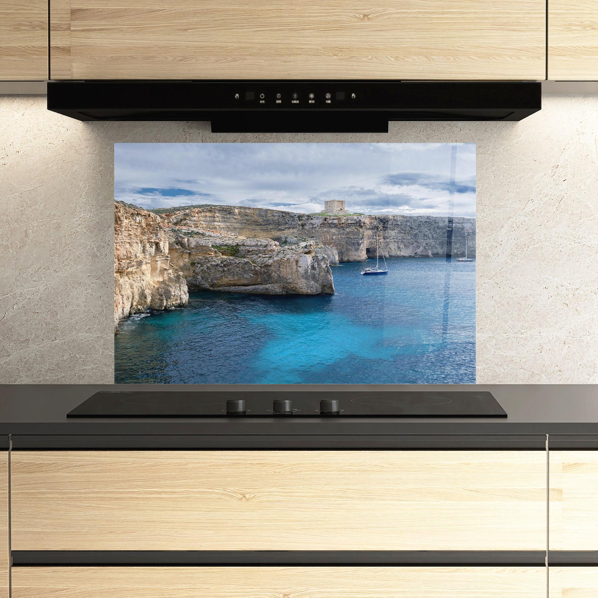 Küchenrückwand Glas Island Landscape mockup 3