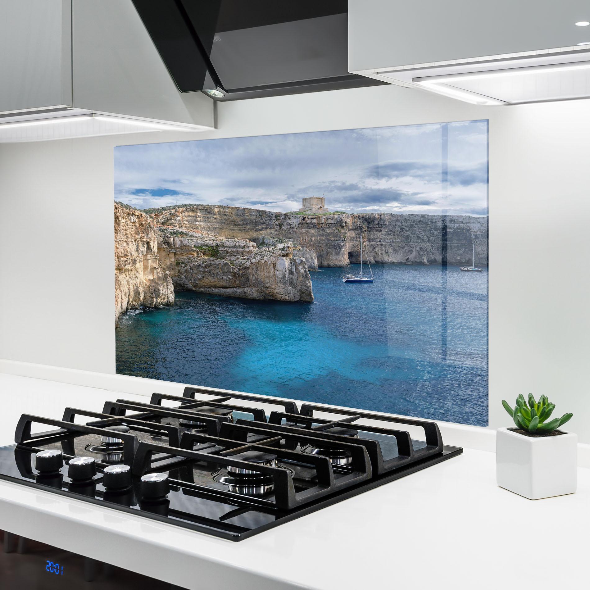 Küchenrückwand Glas Island Landscape mockup 6