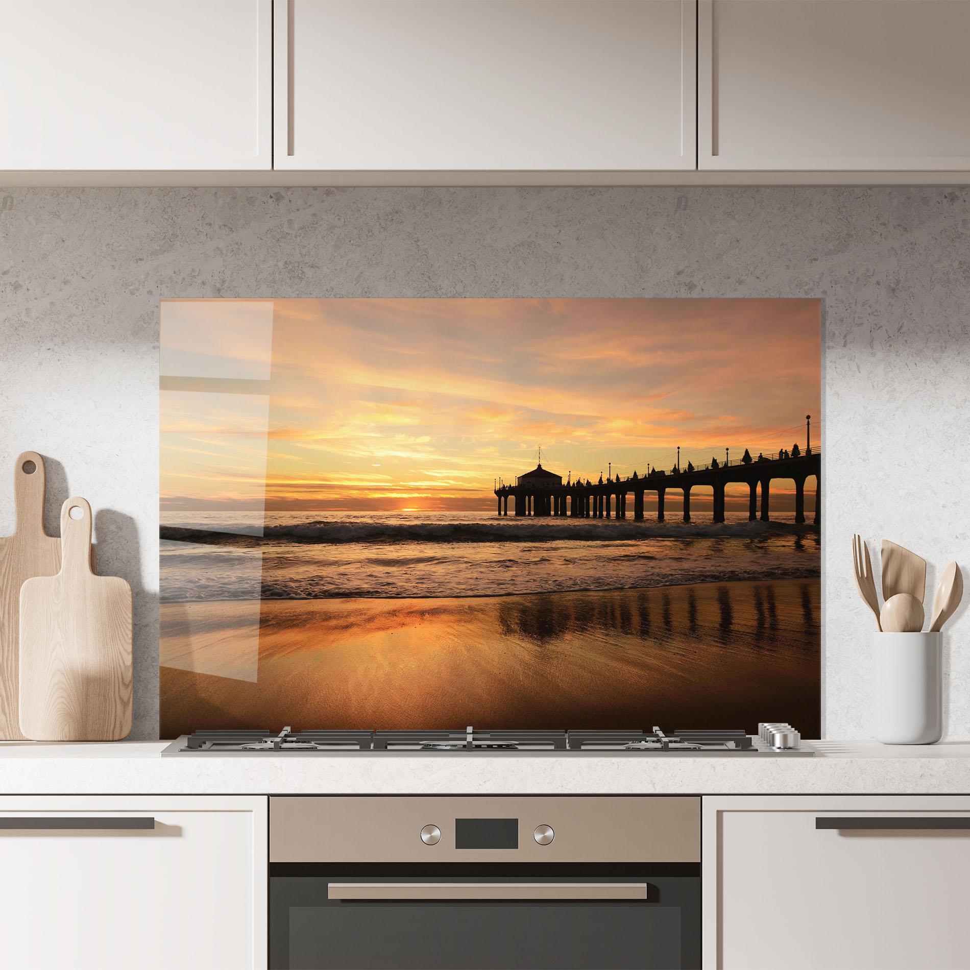 Küchenrückwand Glas Beach Sunset View mockup 7