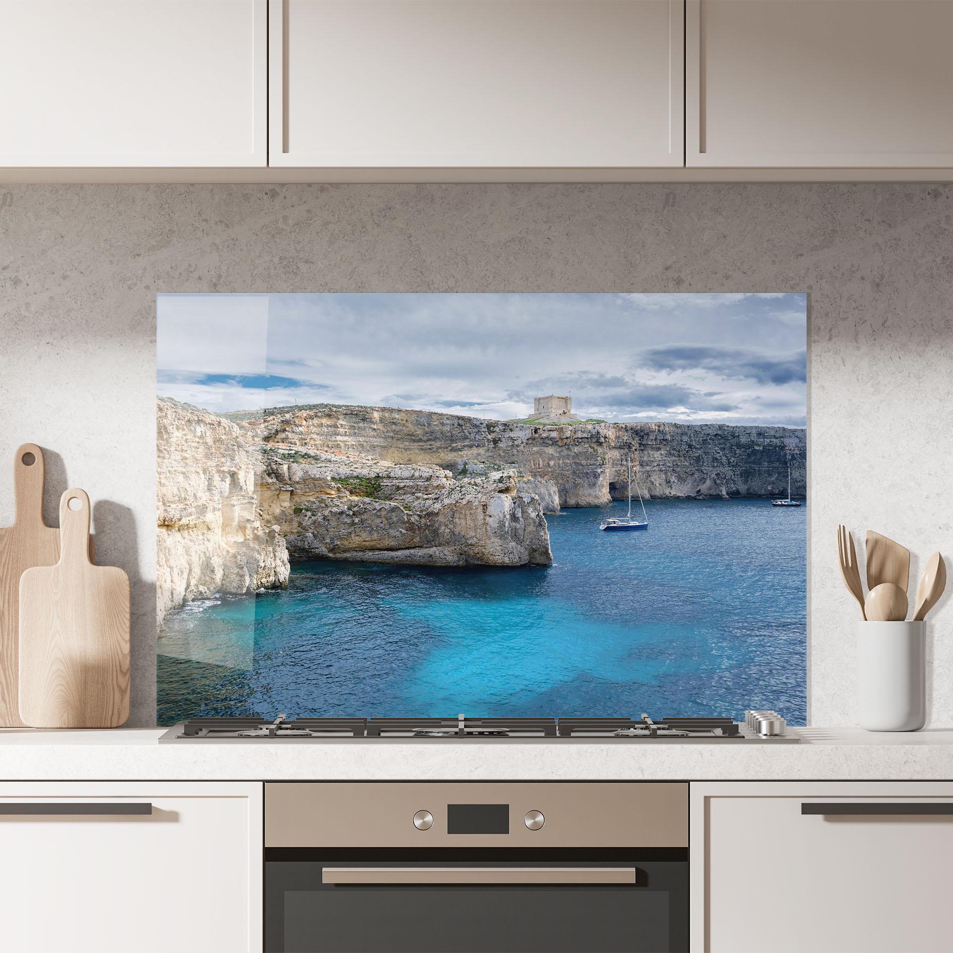 Küchenrückwand Glas Island Landscape mockup 7