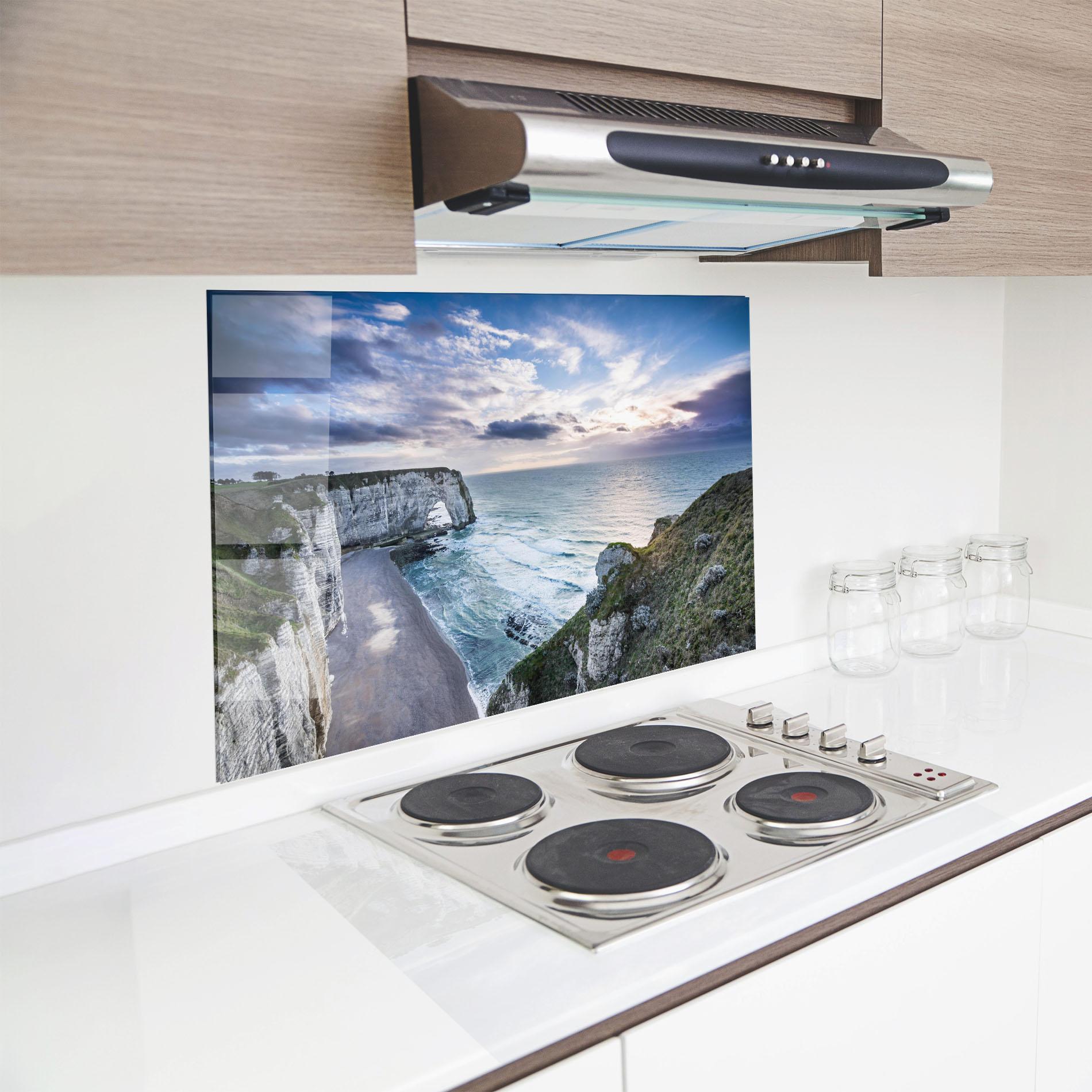 Küchenrückwand Glas Etretat View mockup 8