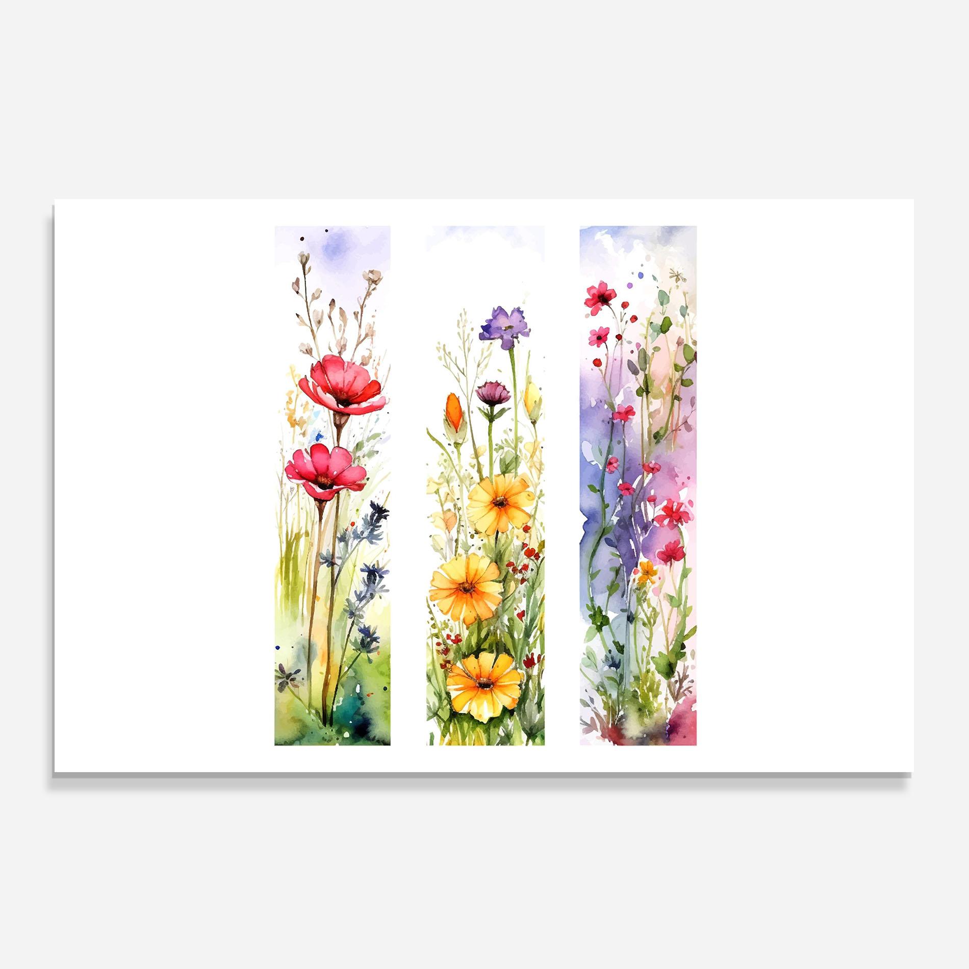 Küchenrückwand Glas Spring Flowers Set mockup 0