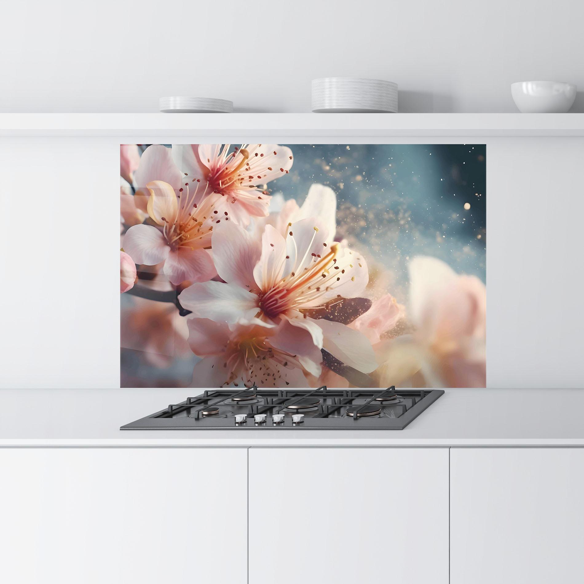 Küchenrückwand Glas Flower Spring Art mockup 9