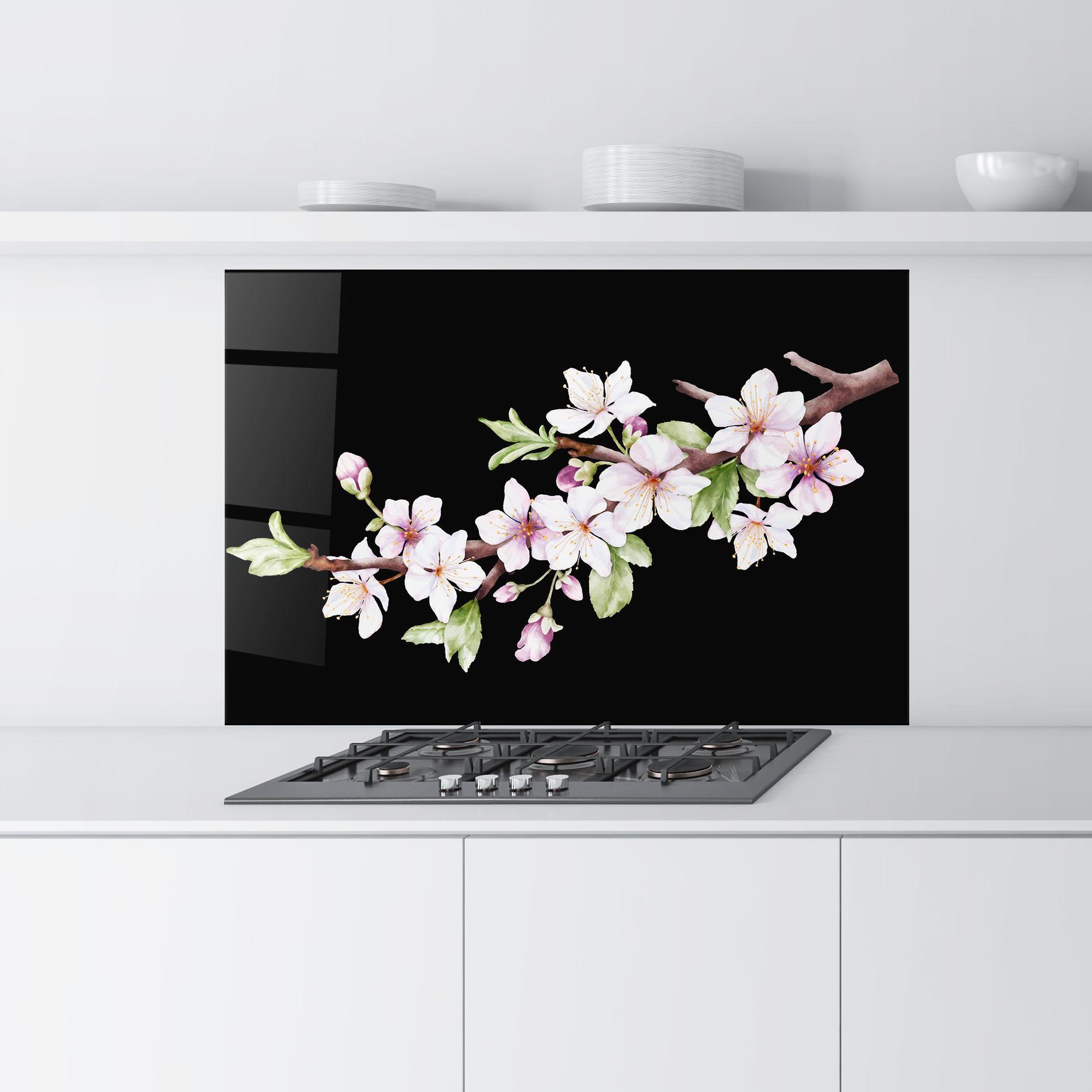 Küchenrückwand Glas Pretty Flower Spring mockup 9