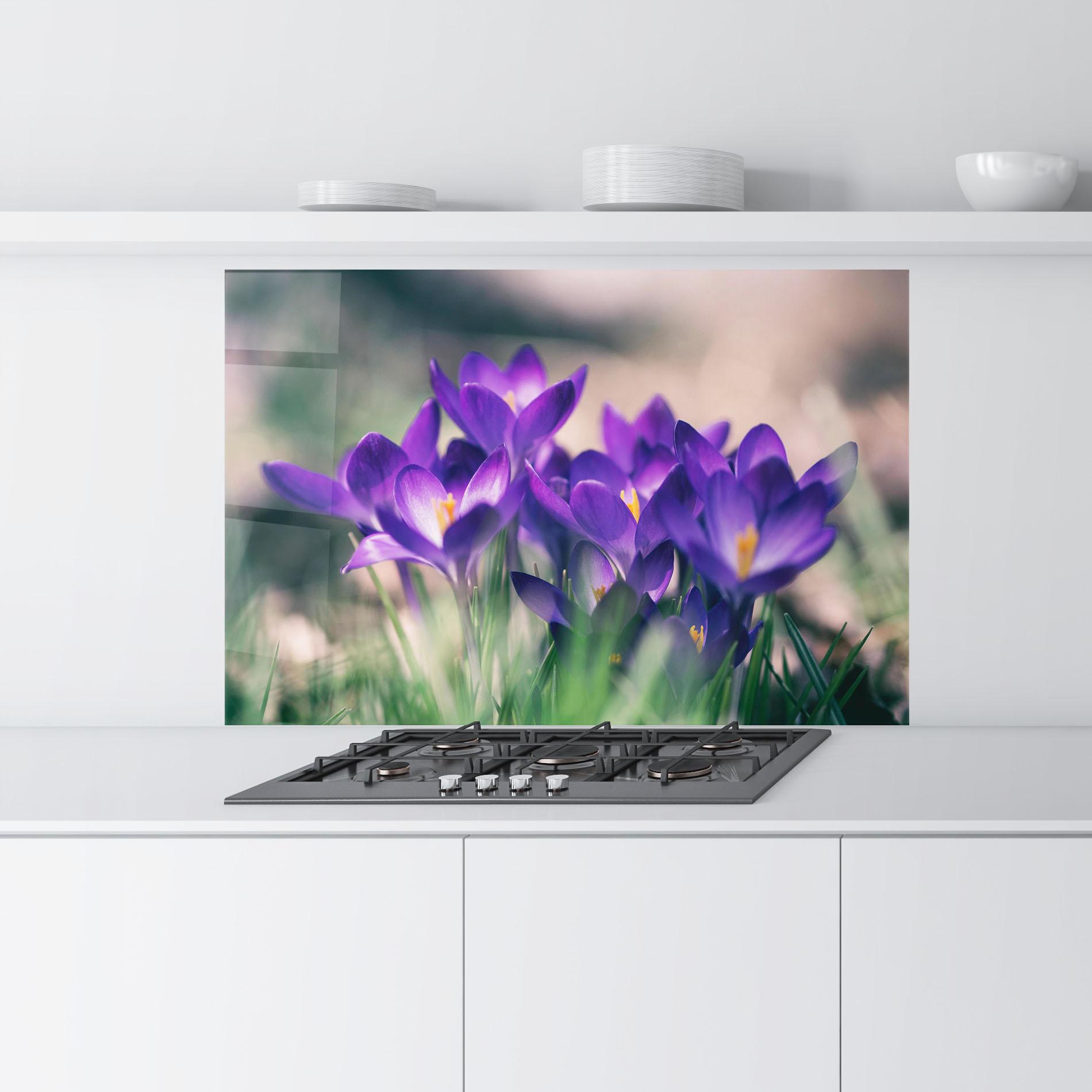 Küchenrückwand Glas Pretty Spring Flower mockup 9