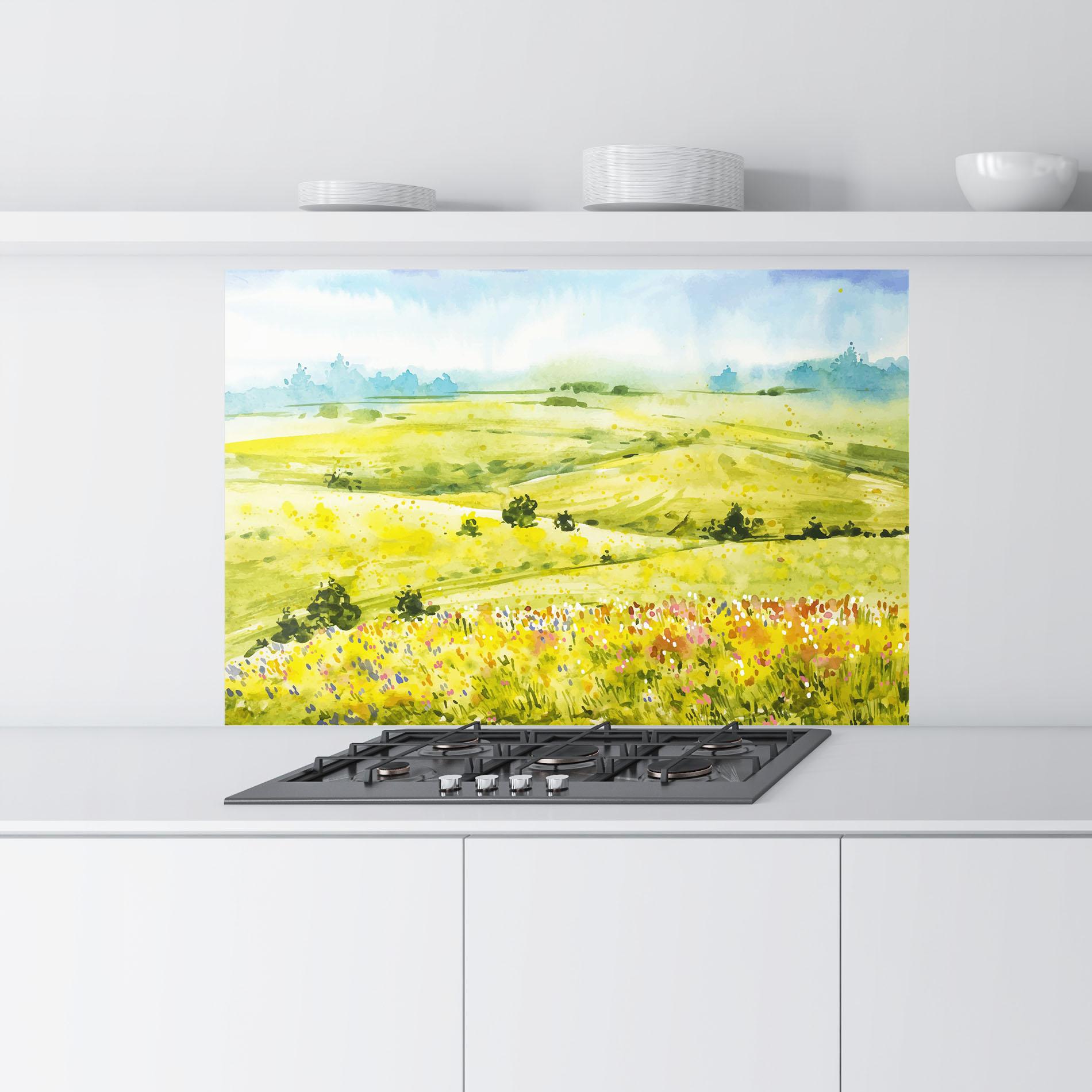 Küchenrückwand Glas Spring Art mockup 9