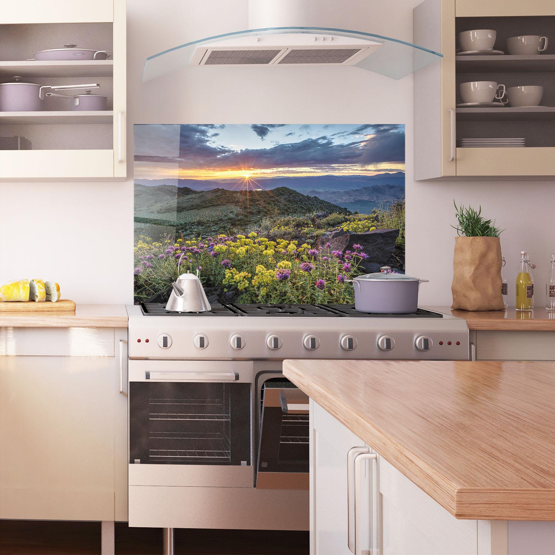 Küchenrückwand Glas Beautiful Spring View mockup 1