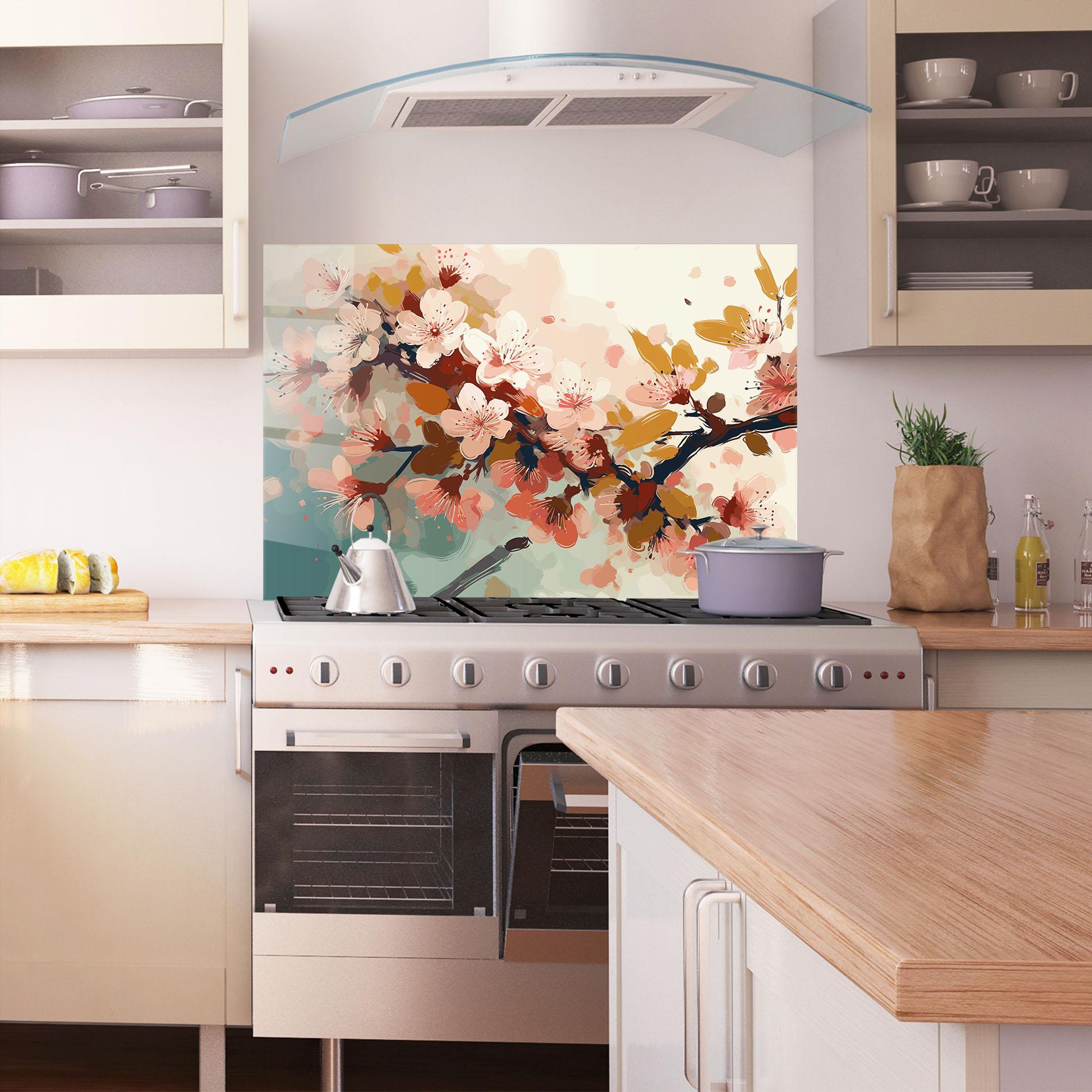 Küchenrückwand Glas Cute Spring Flower mockup 1