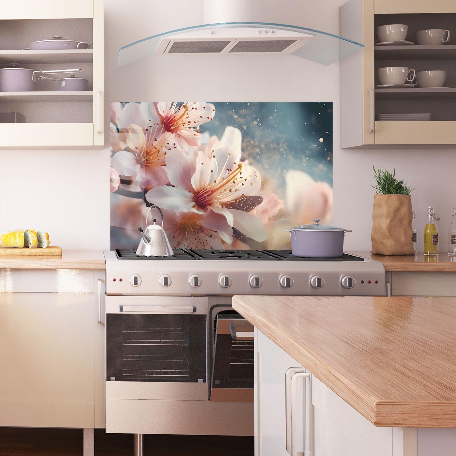 Küchenrückwand Glas Flower Spring Art mockup 1