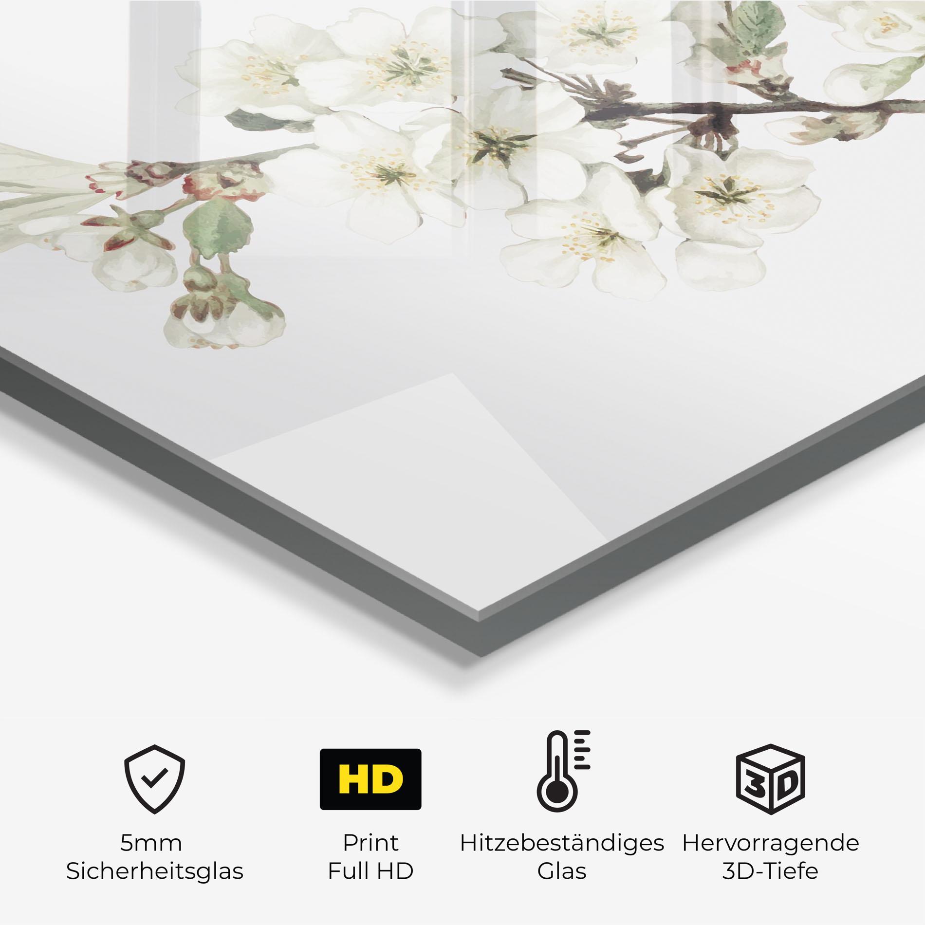 Küchenrückwand Glas Bee Spring Flower mockup 2