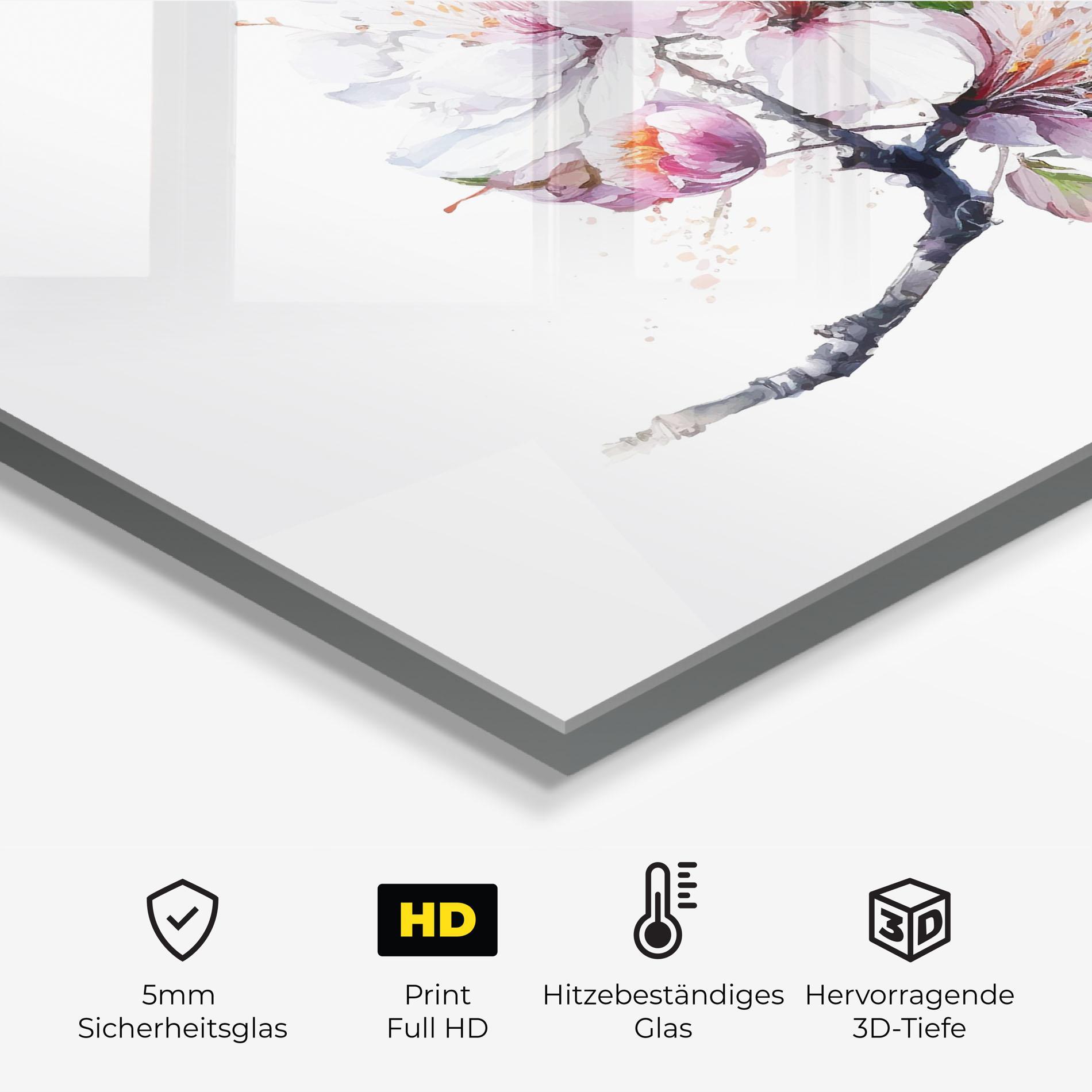 Küchenrückwand Glas Cherry Spring Art mockup 2