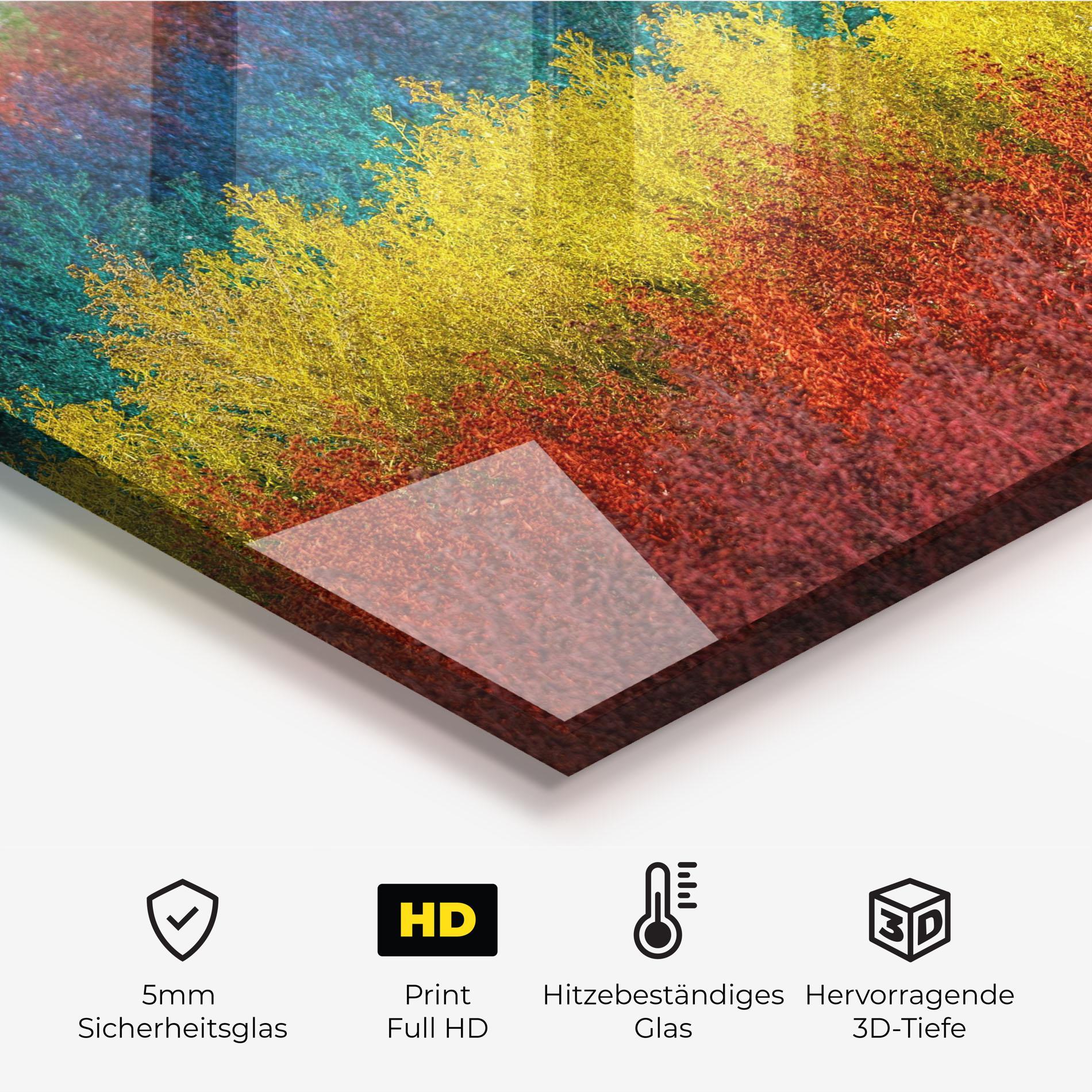 Küchenrückwand Glas Holding Spring Flowers mockup 2