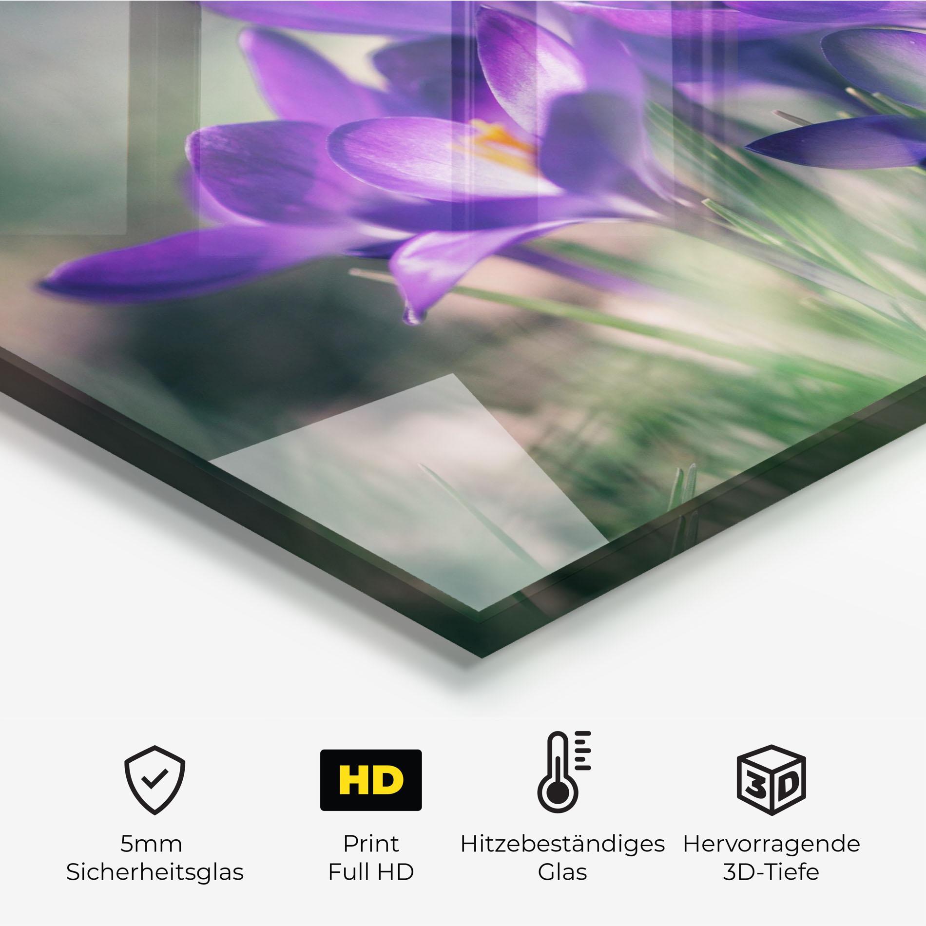 Küchenrückwand Glas Pretty Spring Flower mockup 2