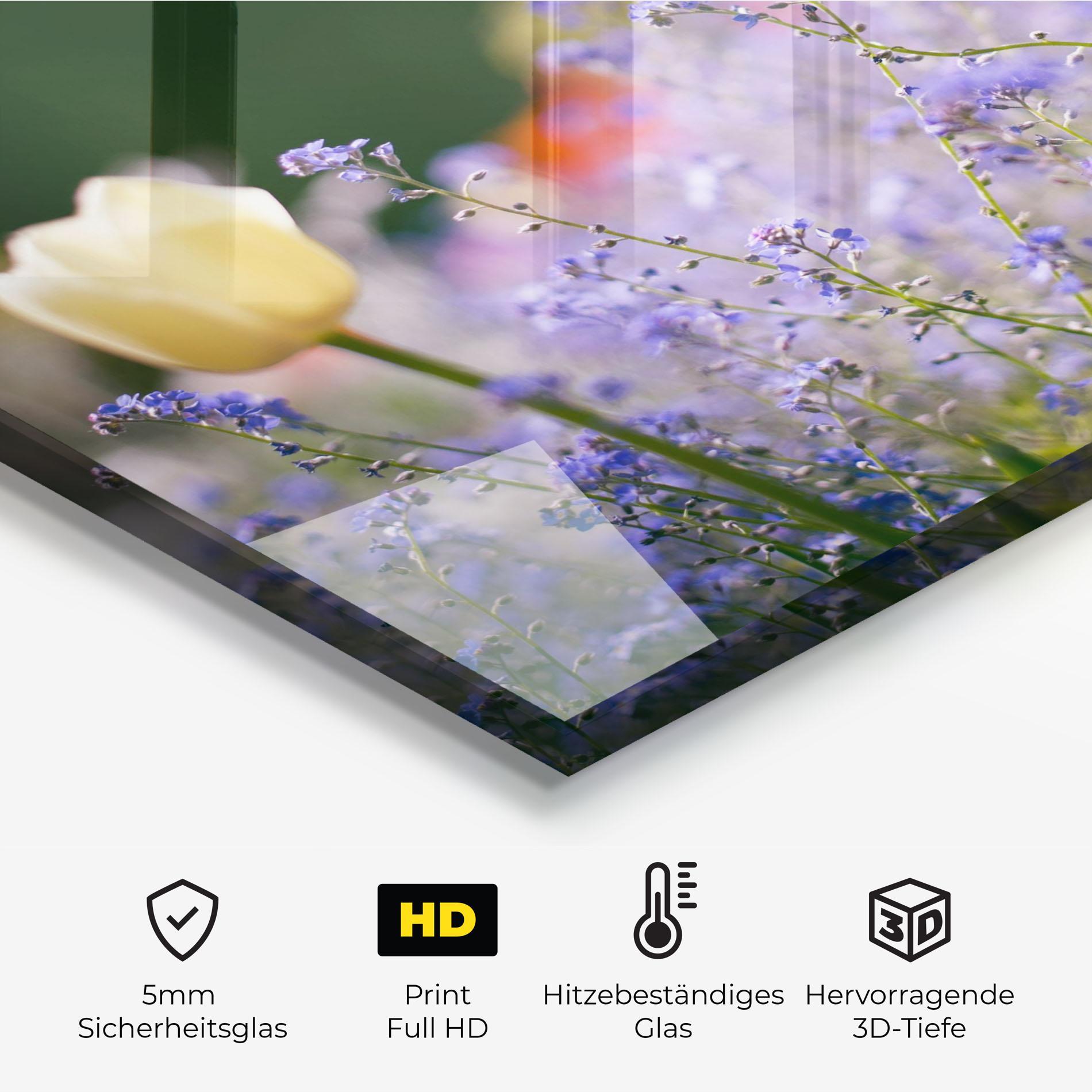 Küchenrückwand Glas Small Little Spring Flower mockup 2