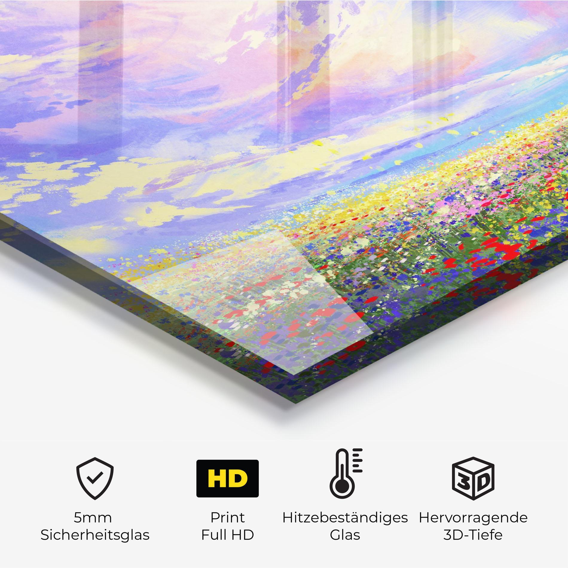 Küchenrückwand Glas Spring Field mockup 2