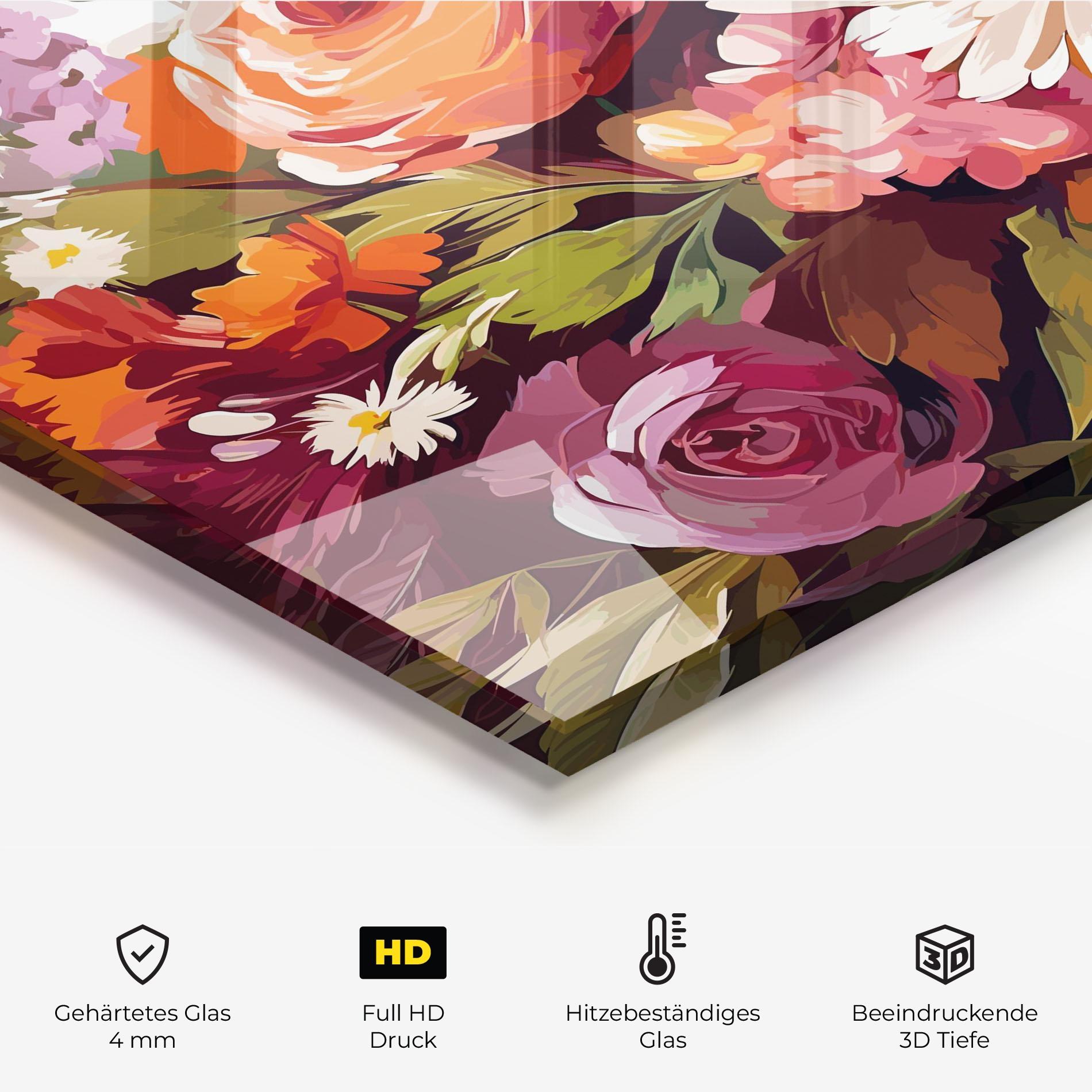 Küchenrückwand Glas Cream Orange Spring mockup 2