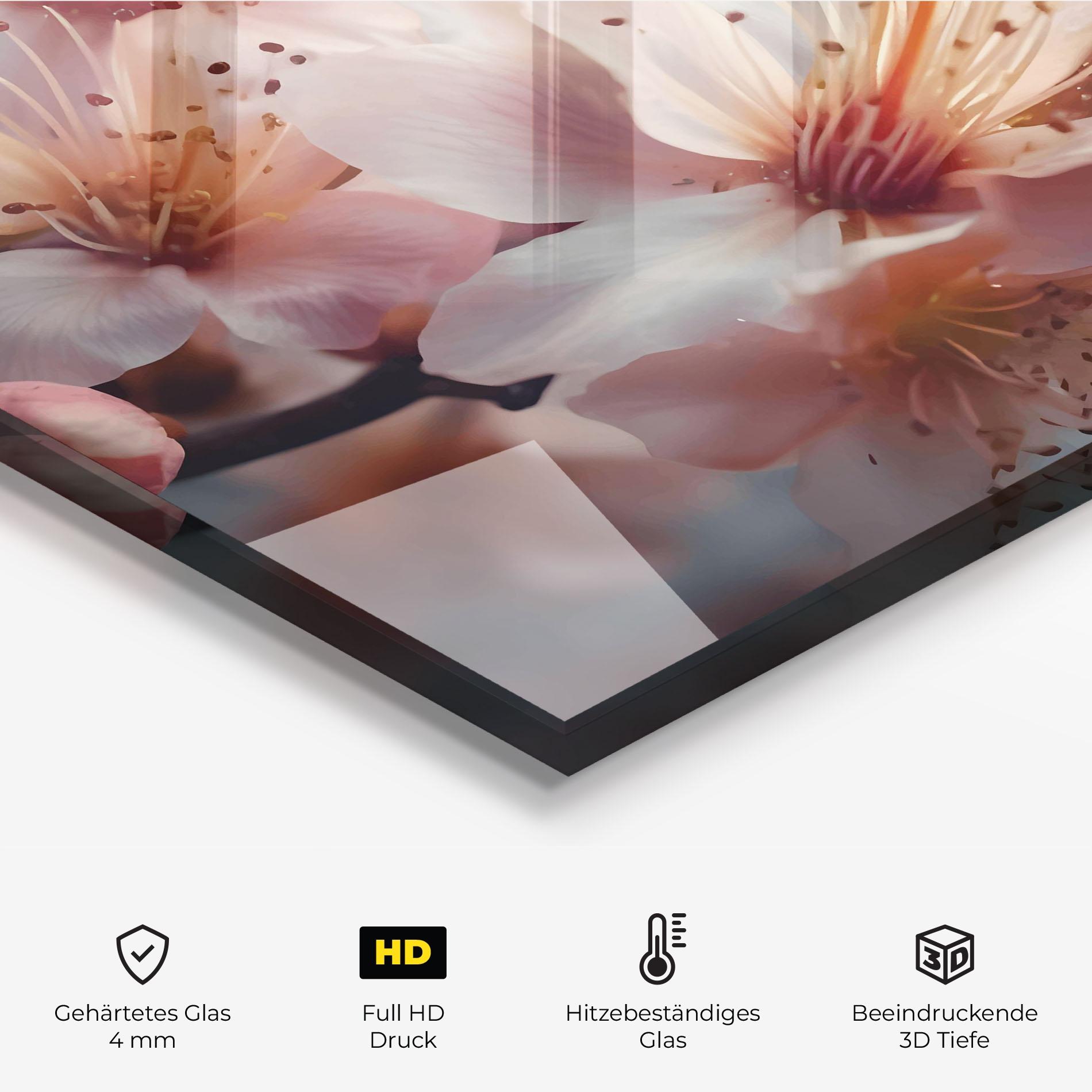 Küchenrückwand Glas Flower Spring Art mockup 2