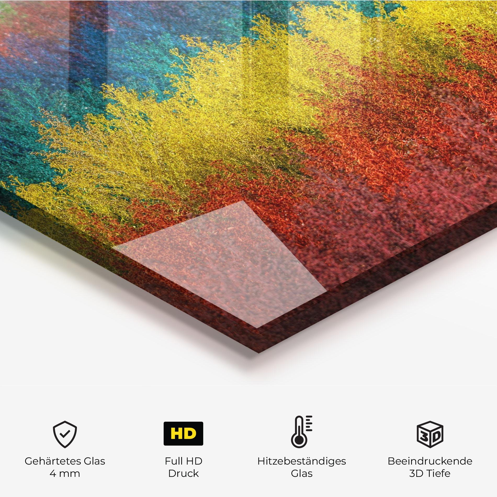 Küchenrückwand Glas Holding Spring Flowers mockup 2