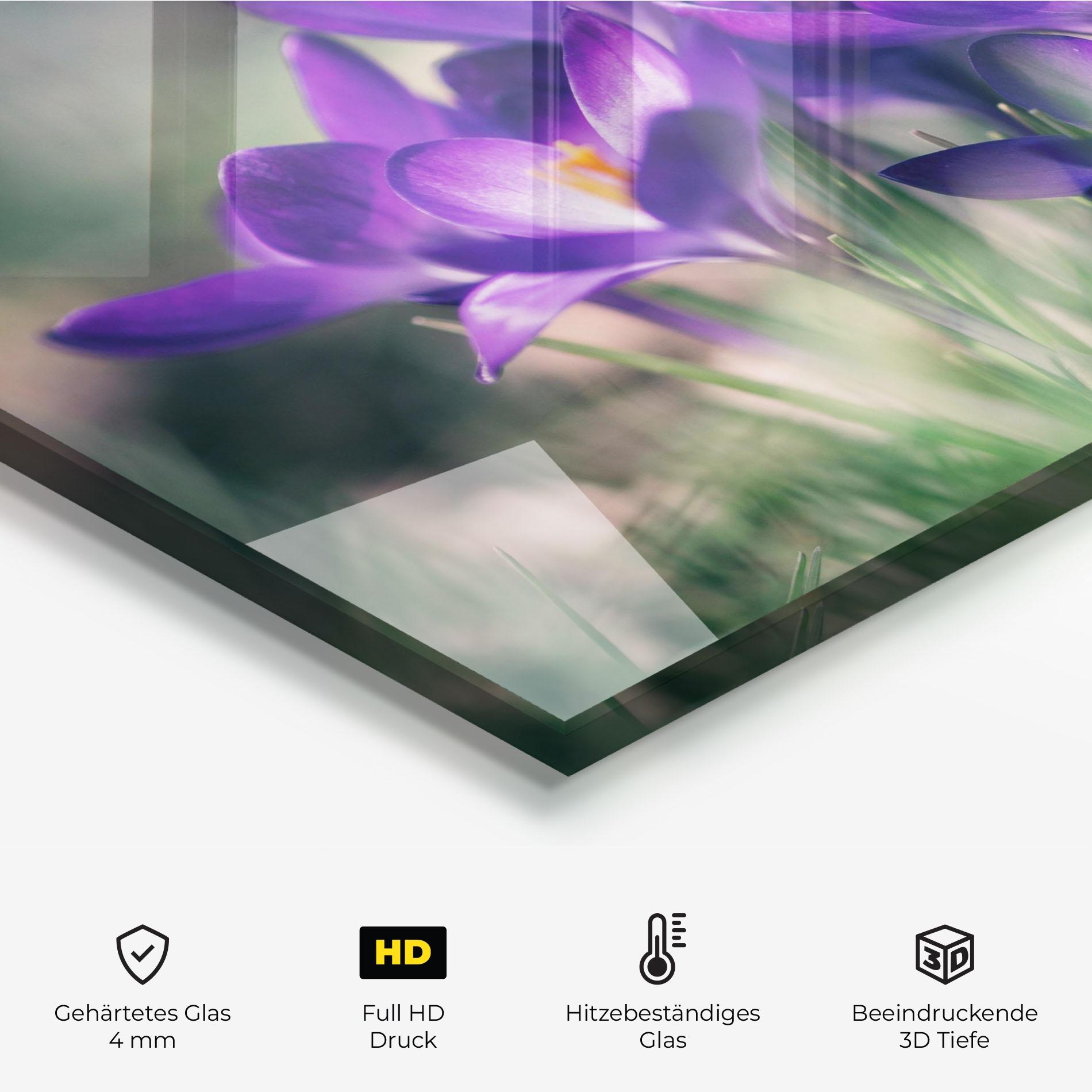 Küchenrückwand Glas Pretty Spring Flower mockup 2