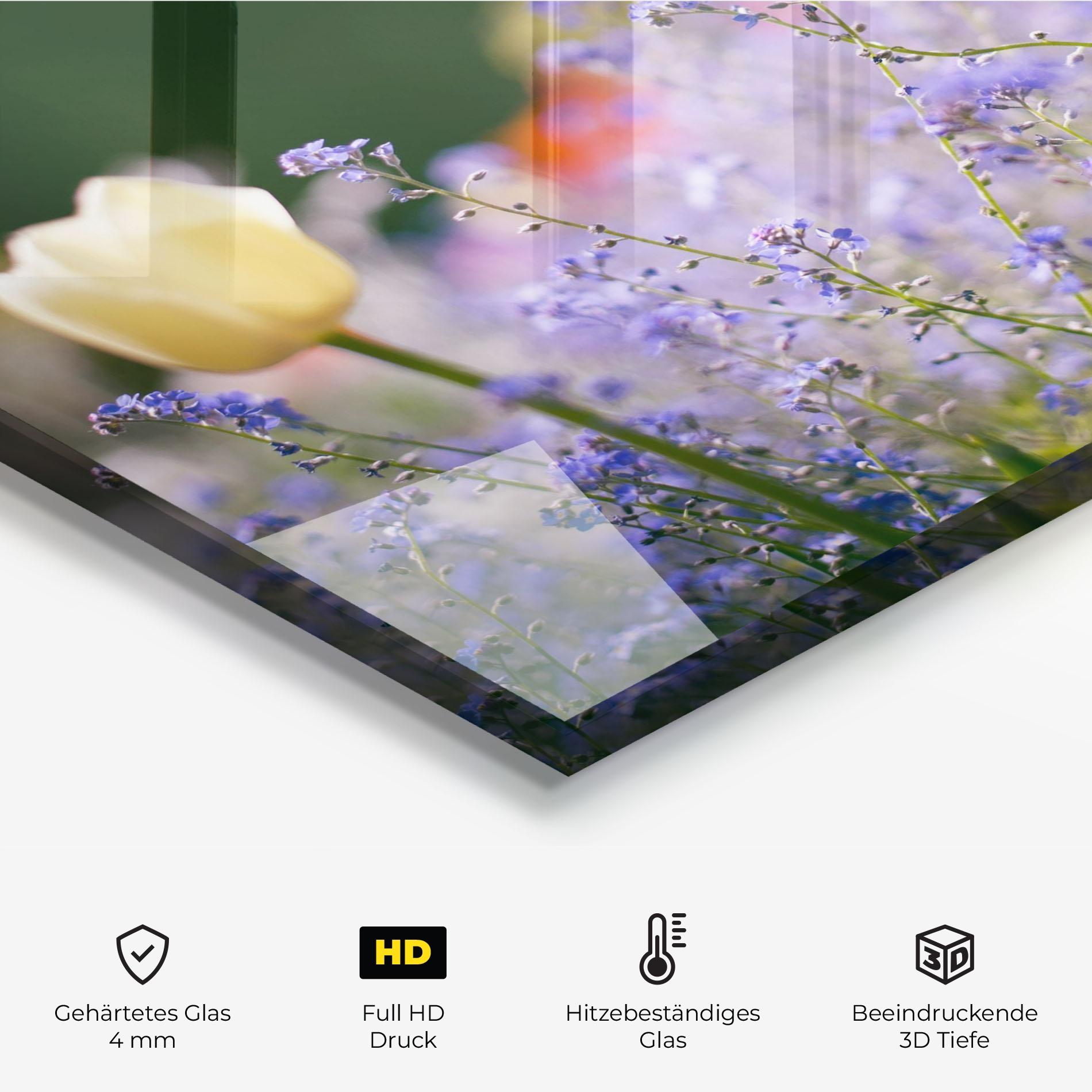 Küchenrückwand Glas Small Little Spring Flower mockup 2