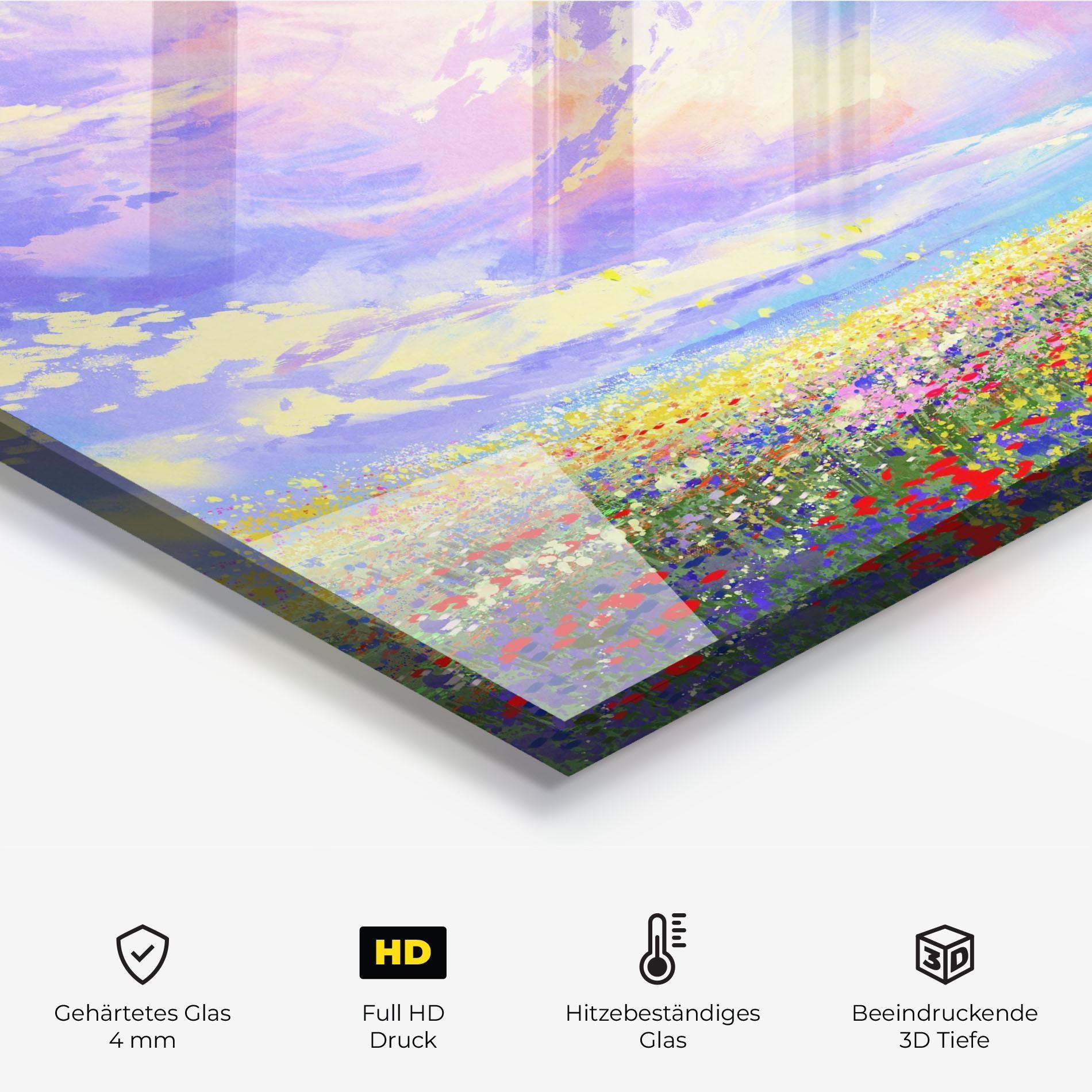 Küchenrückwand Glas Spring Field mockup 2