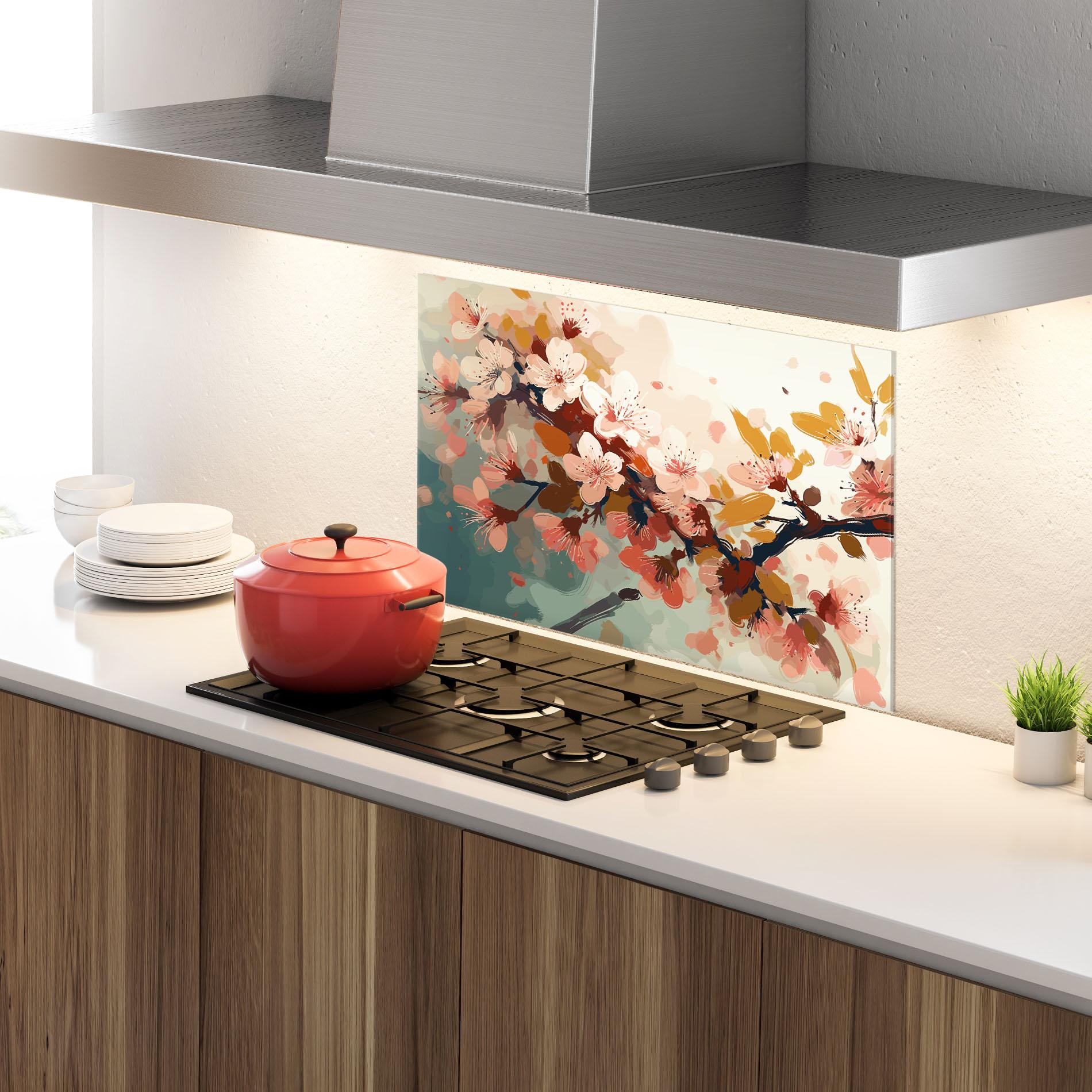 Küchenrückwand Glas Cute Spring Flower mockup 4