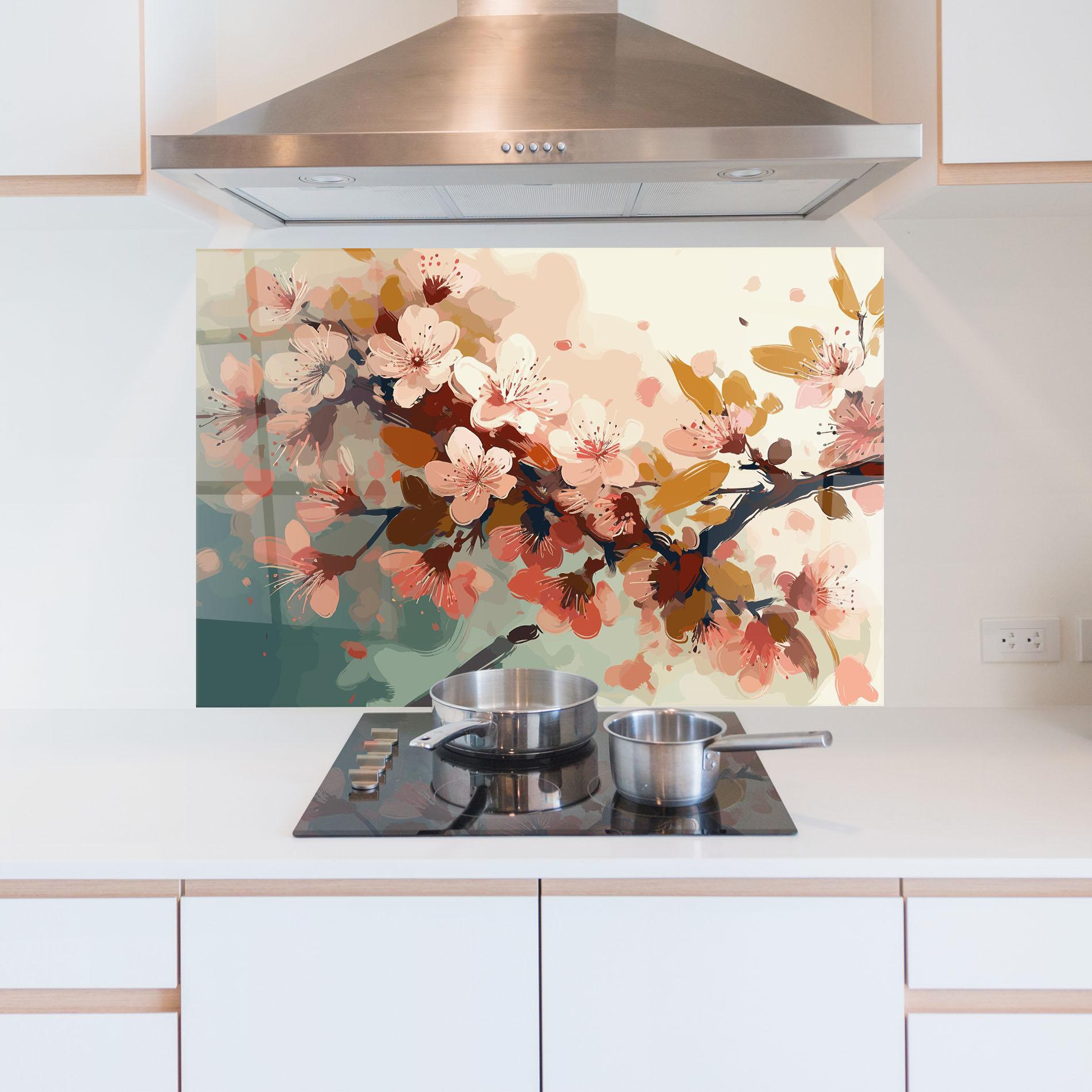 Küchenrückwand Glas Cute Spring Flower mockup 5