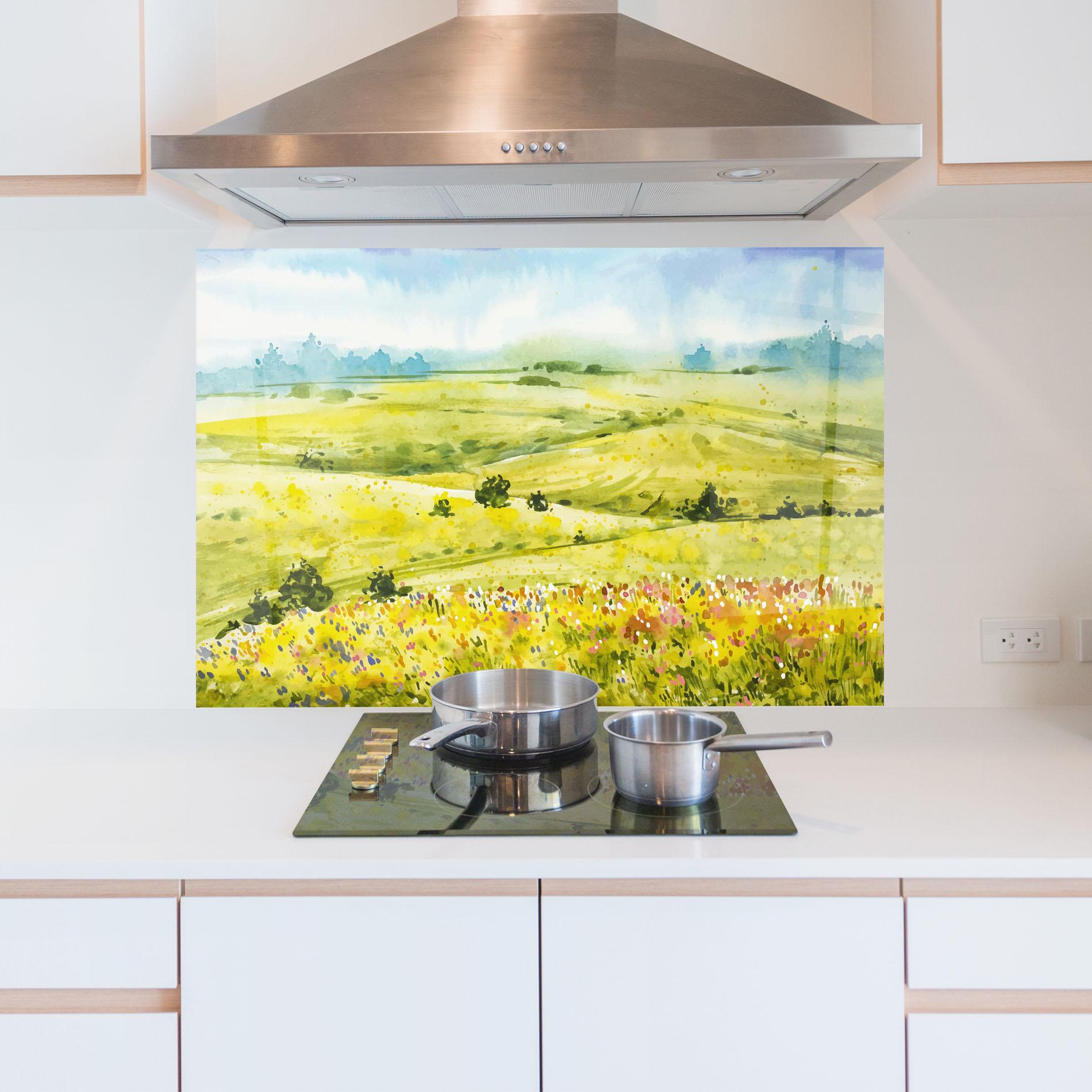 Küchenrückwand Glas Spring Art mockup 5