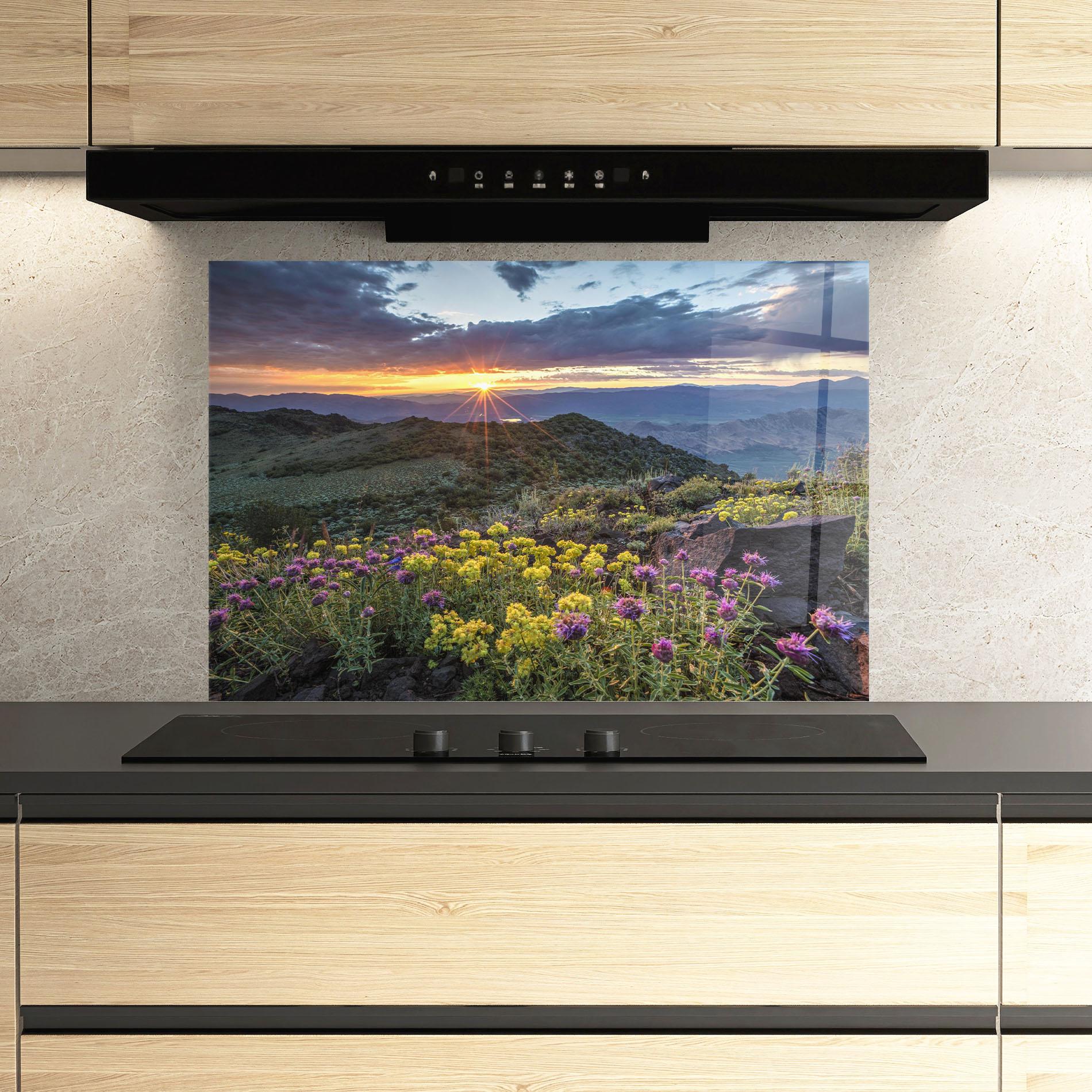 Küchenrückwand Glas Beautiful Spring View mockup 3