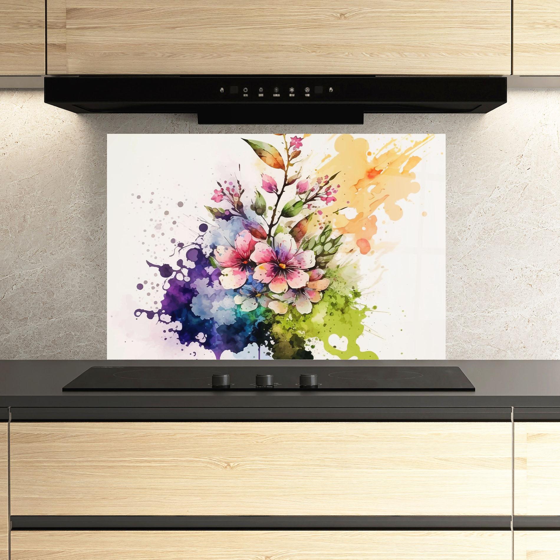 Küchenrückwand Glas Color Mix Spring mockup 3