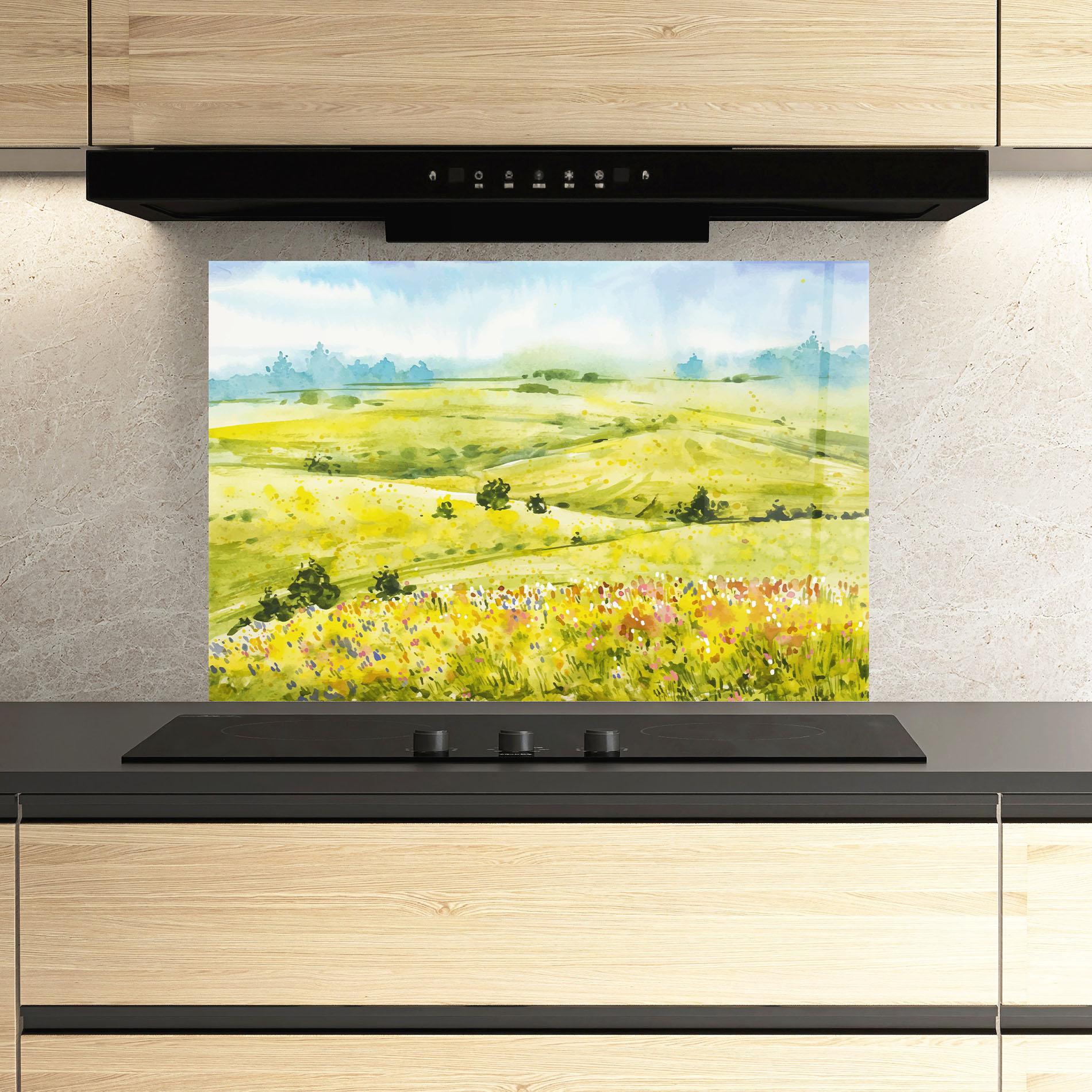 Küchenrückwand Glas Spring Art mockup 3