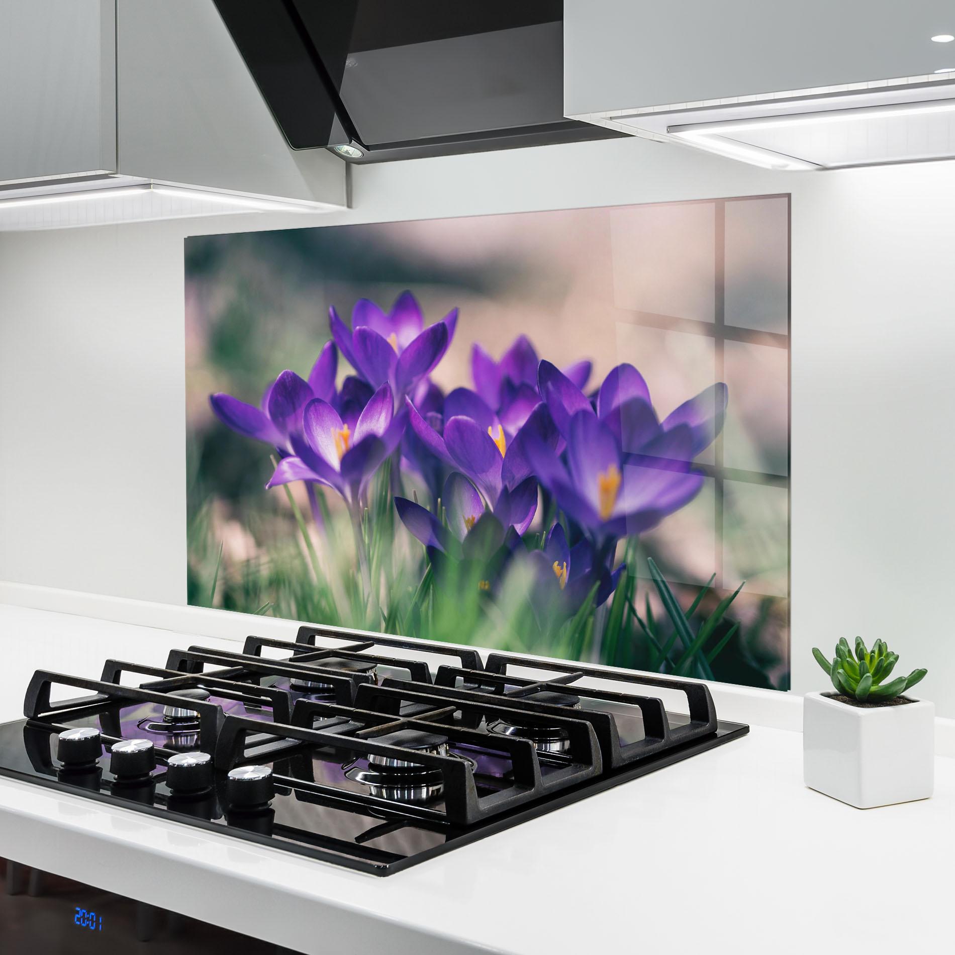 Küchenrückwand Glas Pretty Spring Flower mockup 6