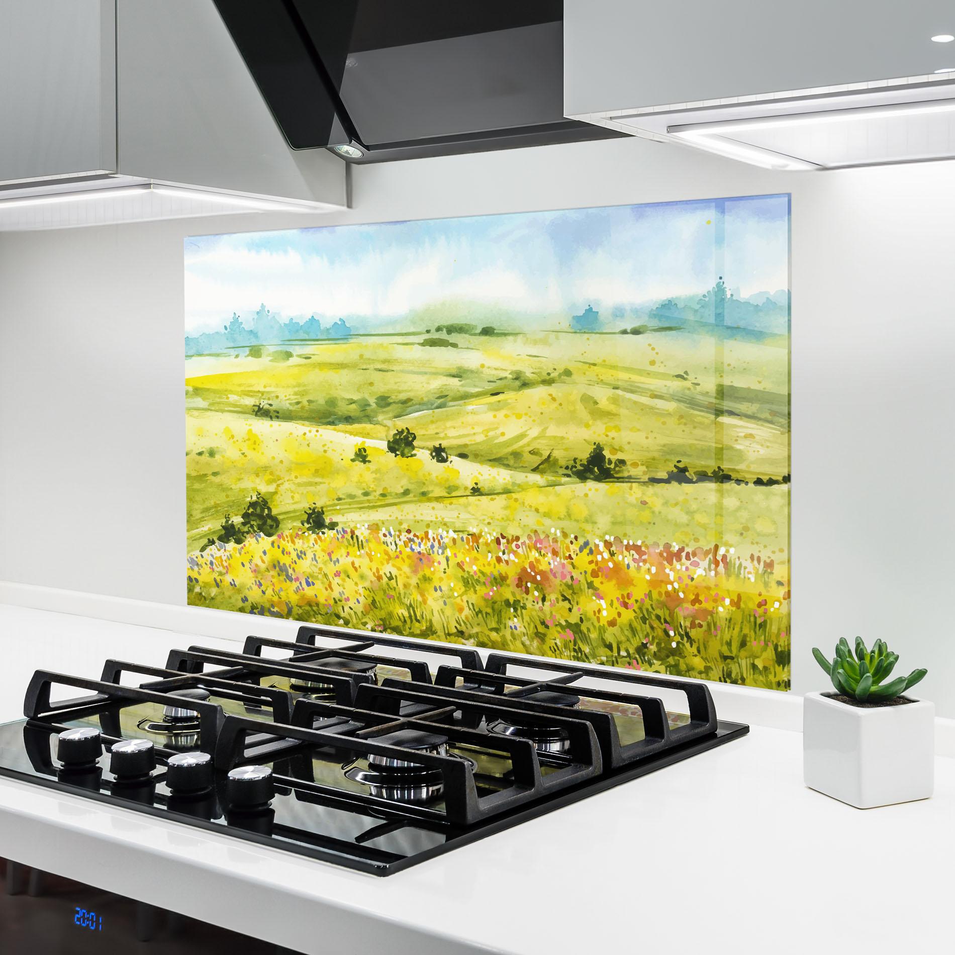 Küchenrückwand Glas Spring Art mockup 6