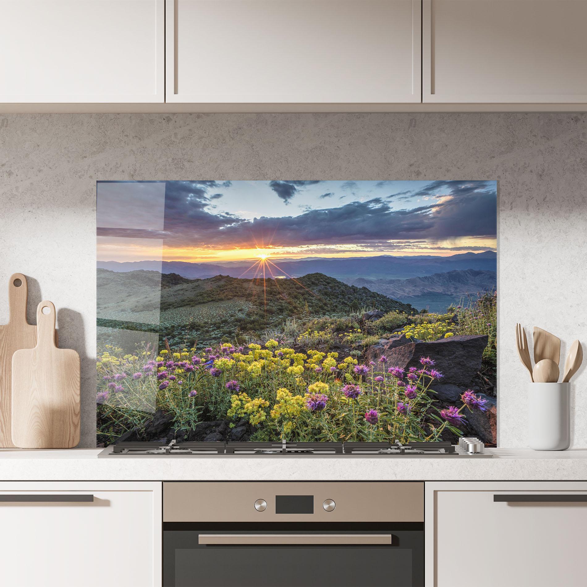 Küchenrückwand Glas Beautiful Spring View mockup 7