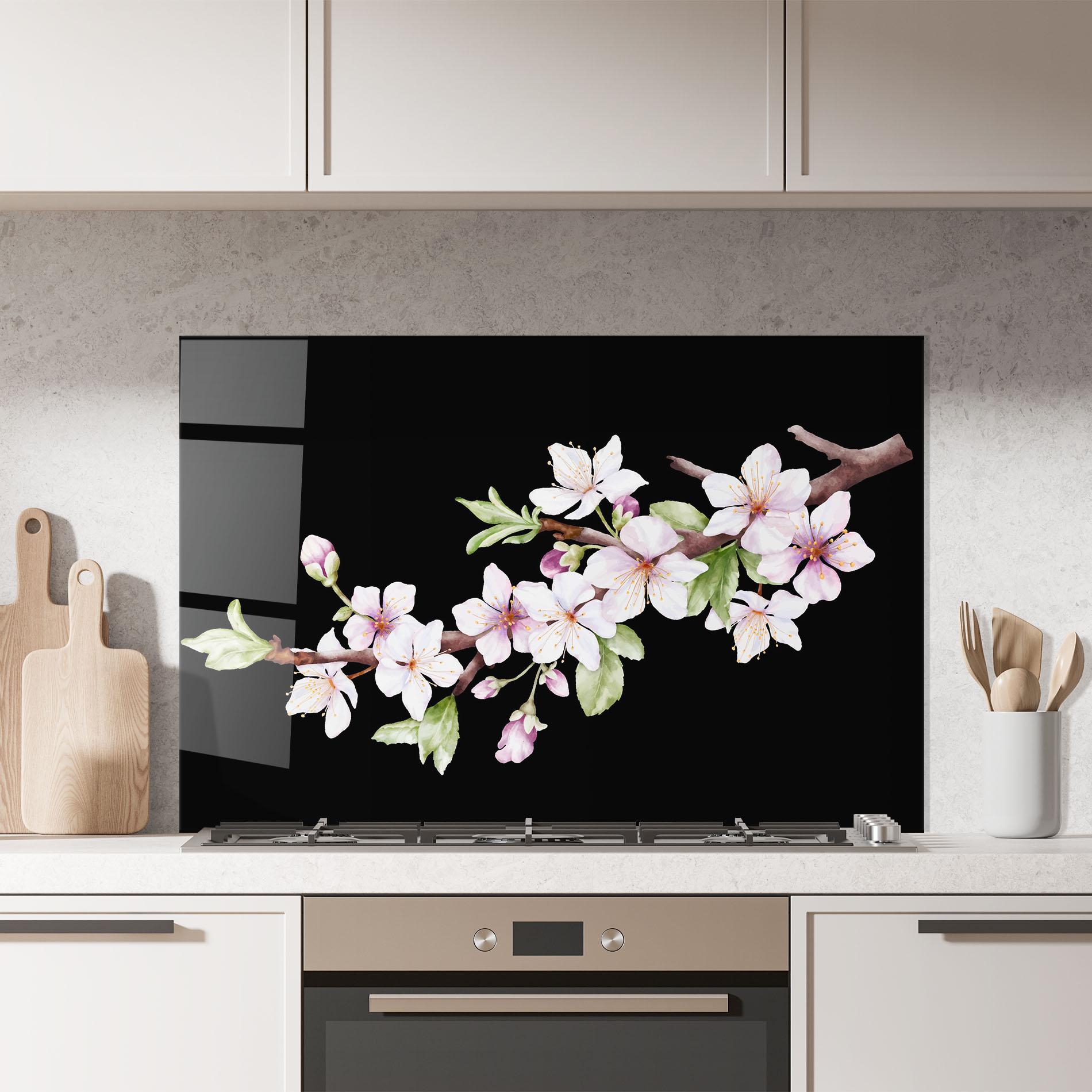 Küchenrückwand Glas Pretty Flower Spring mockup 7