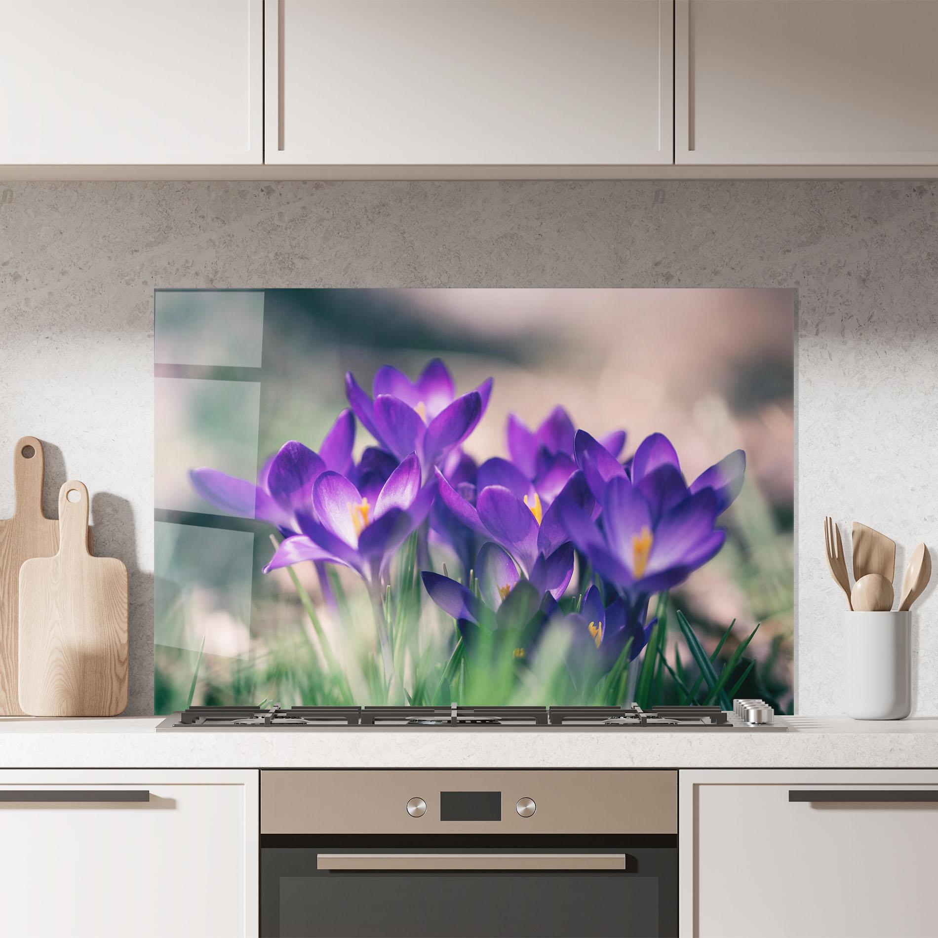 Küchenrückwand Glas Pretty Spring Flower mockup 7