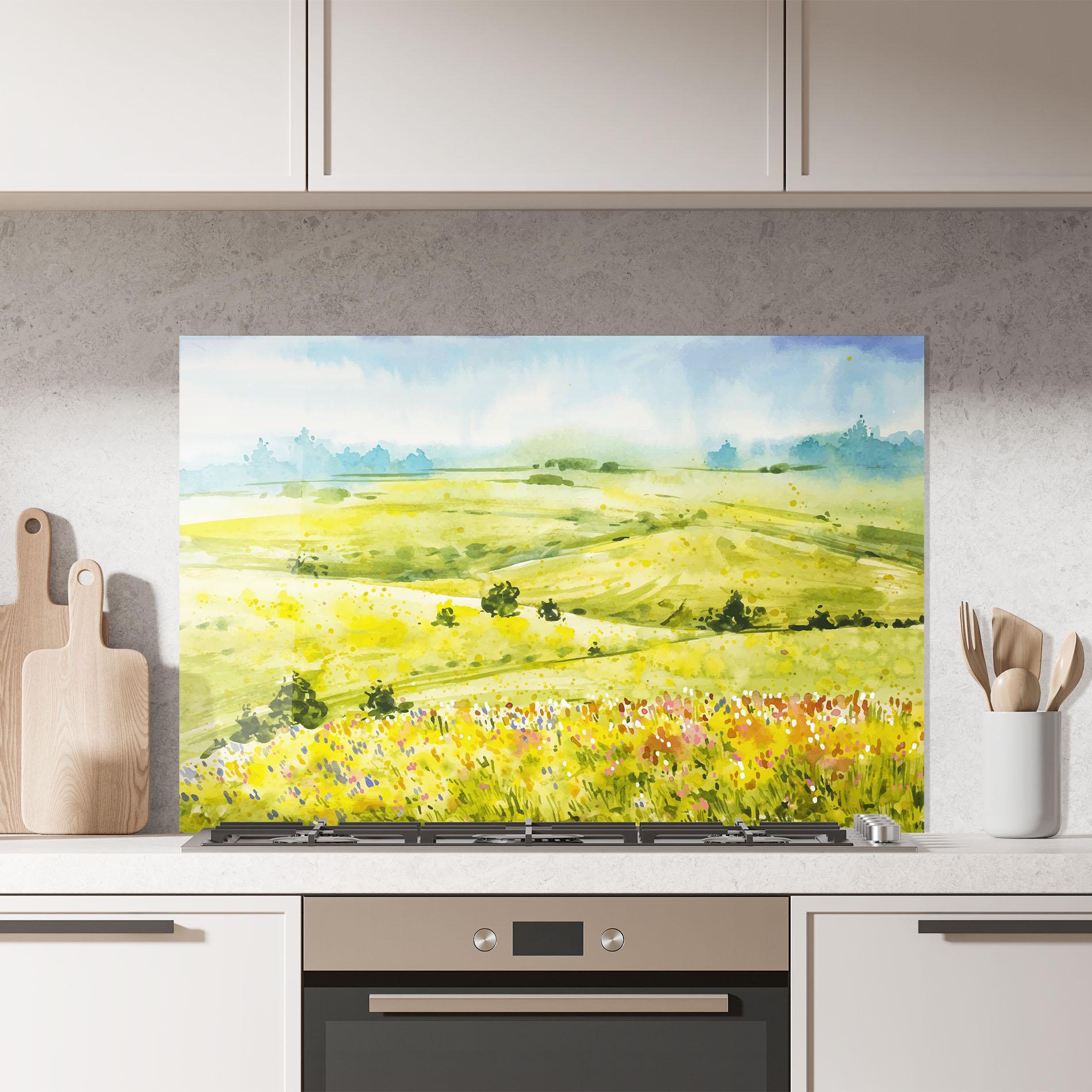 Küchenrückwand Glas Spring Art mockup 7