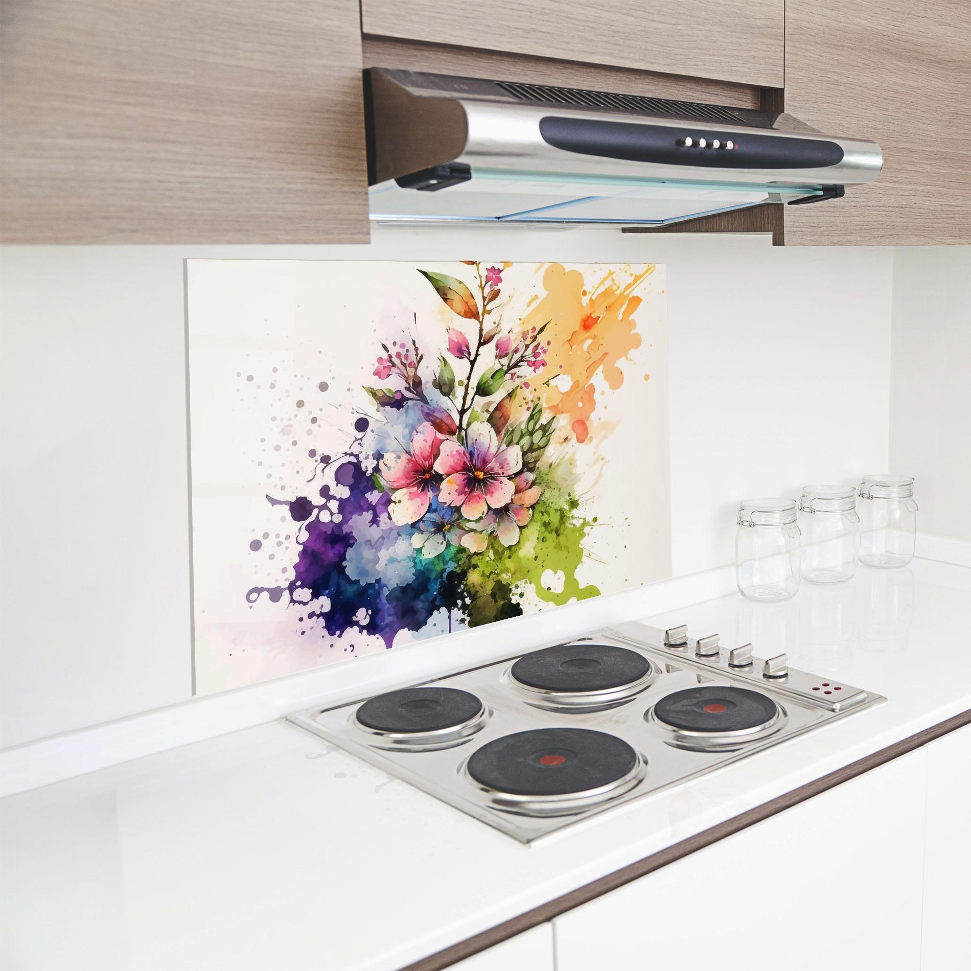 Küchenrückwand Glas Color Mix Spring mockup 8